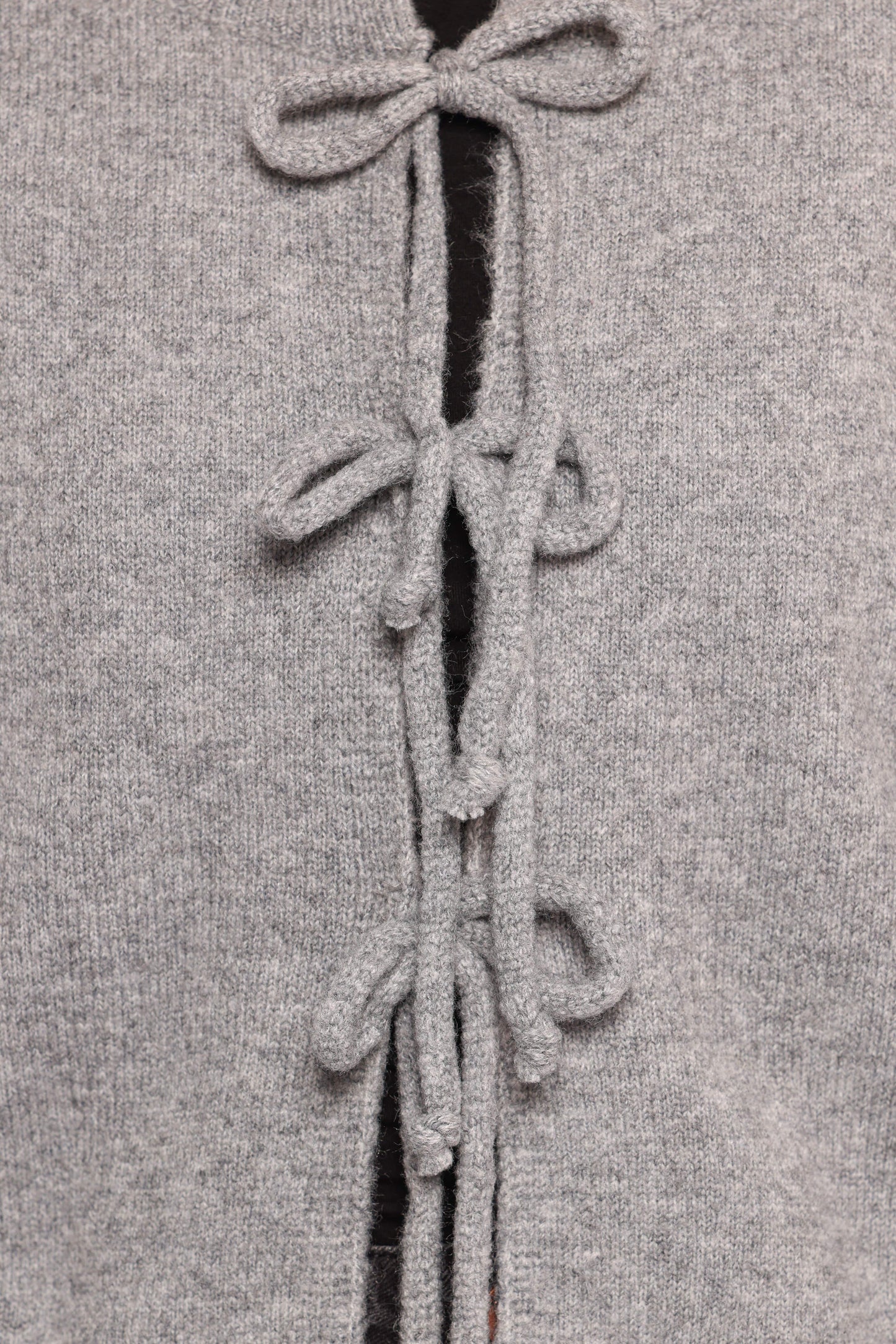 Neri Bow Tie Front Cardigan - Grey