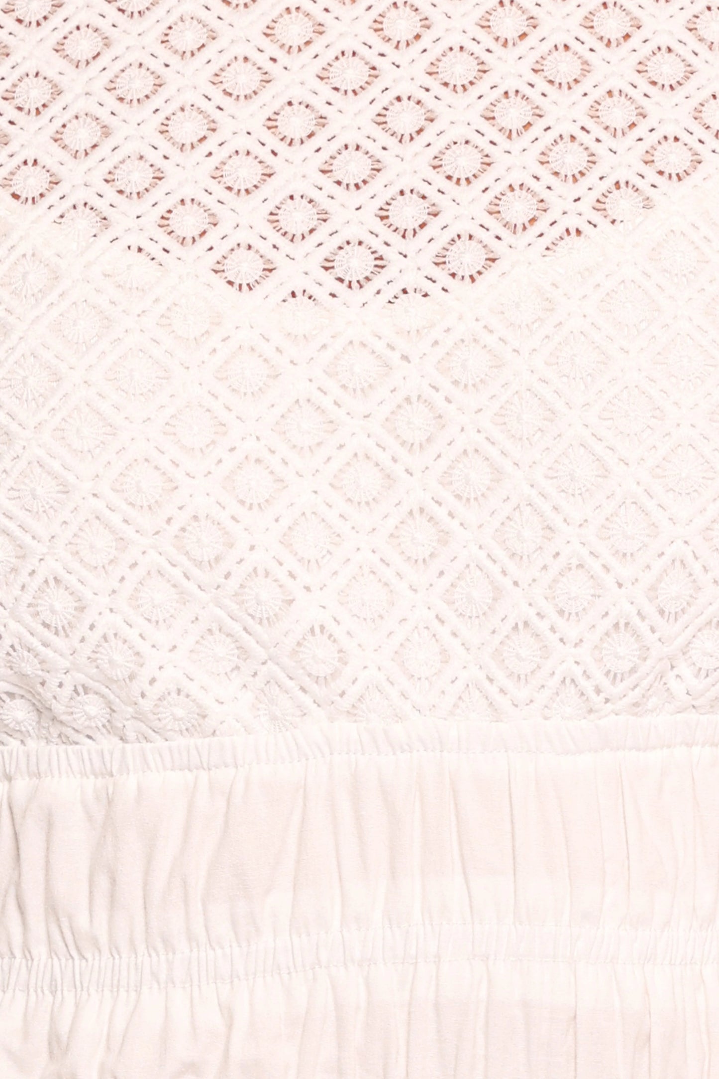 Riven Shirred Top - White