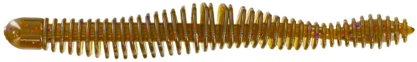 Big Bite Baits Coontail Worm 4 3/4 inch Ribbed Worm