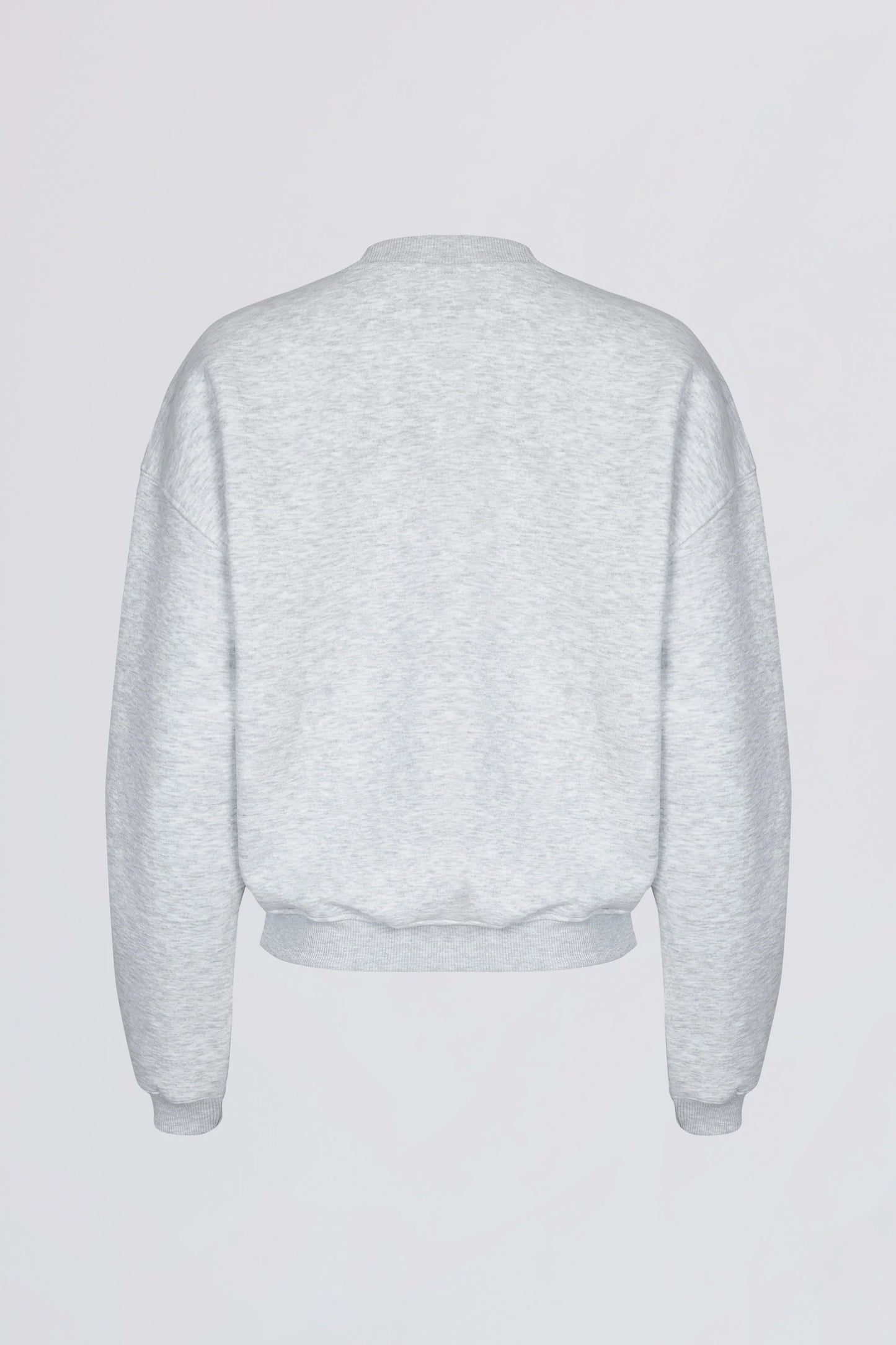 Oversized Crew-Neck Jumper in Grey Marl