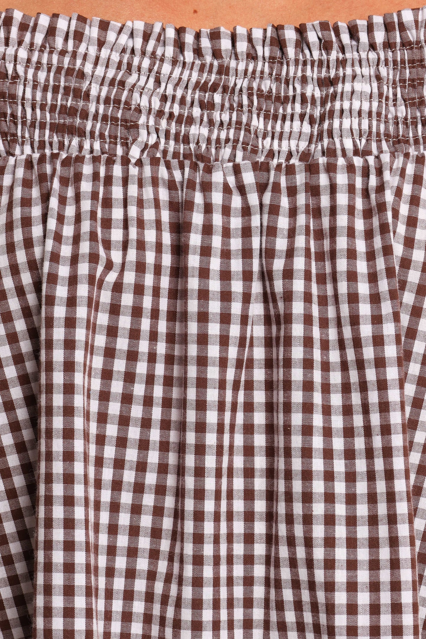 Kennedy Smock Mini Dress - Chocolate Gingham