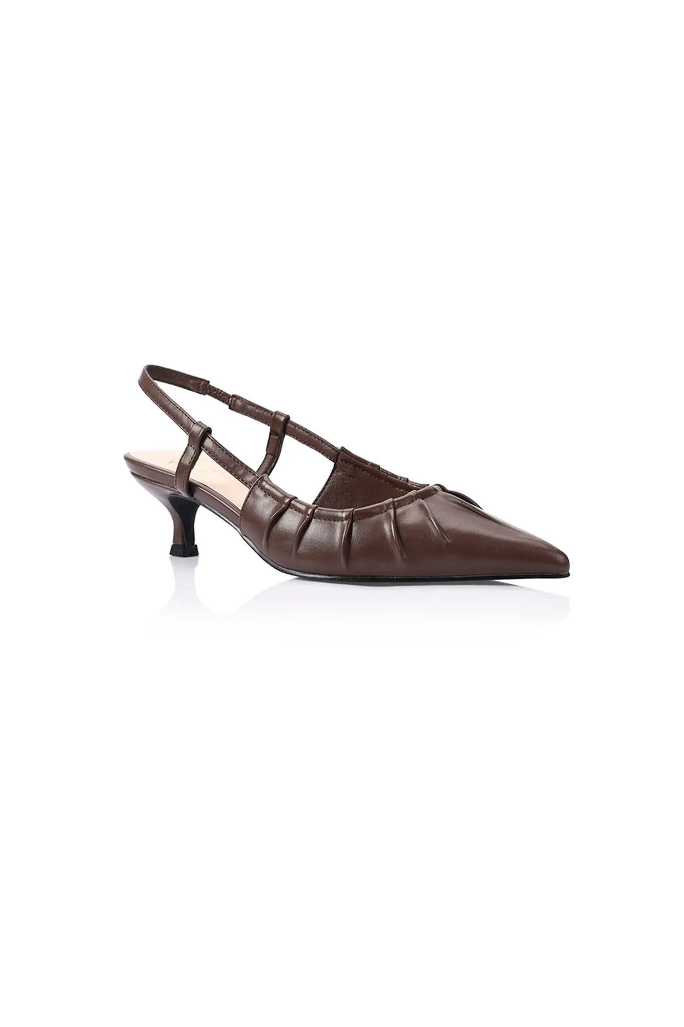 VERALI Lucius Slingback Kitten Heels Chocolate