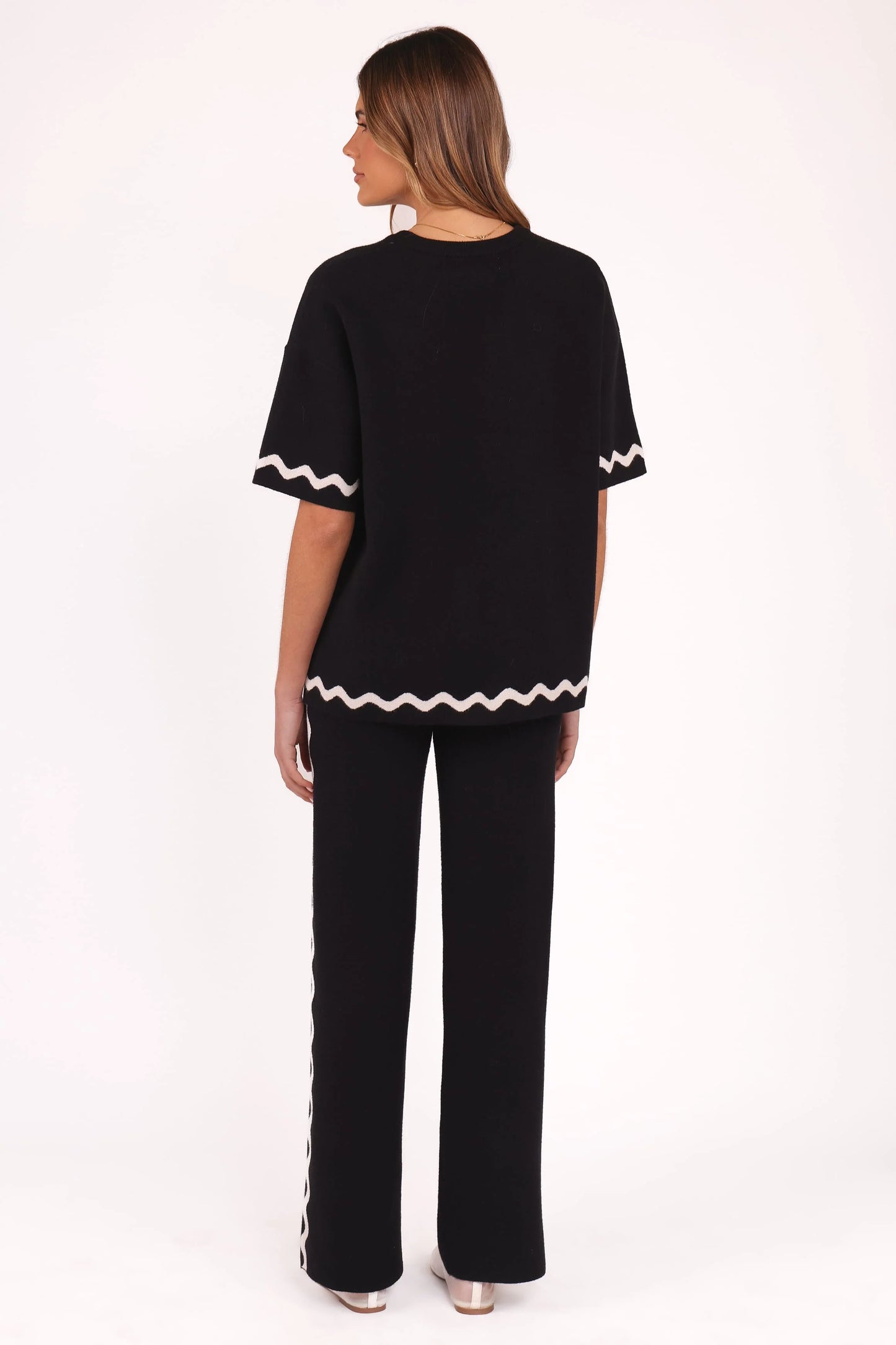 Vespa Knitted Tee - Black White