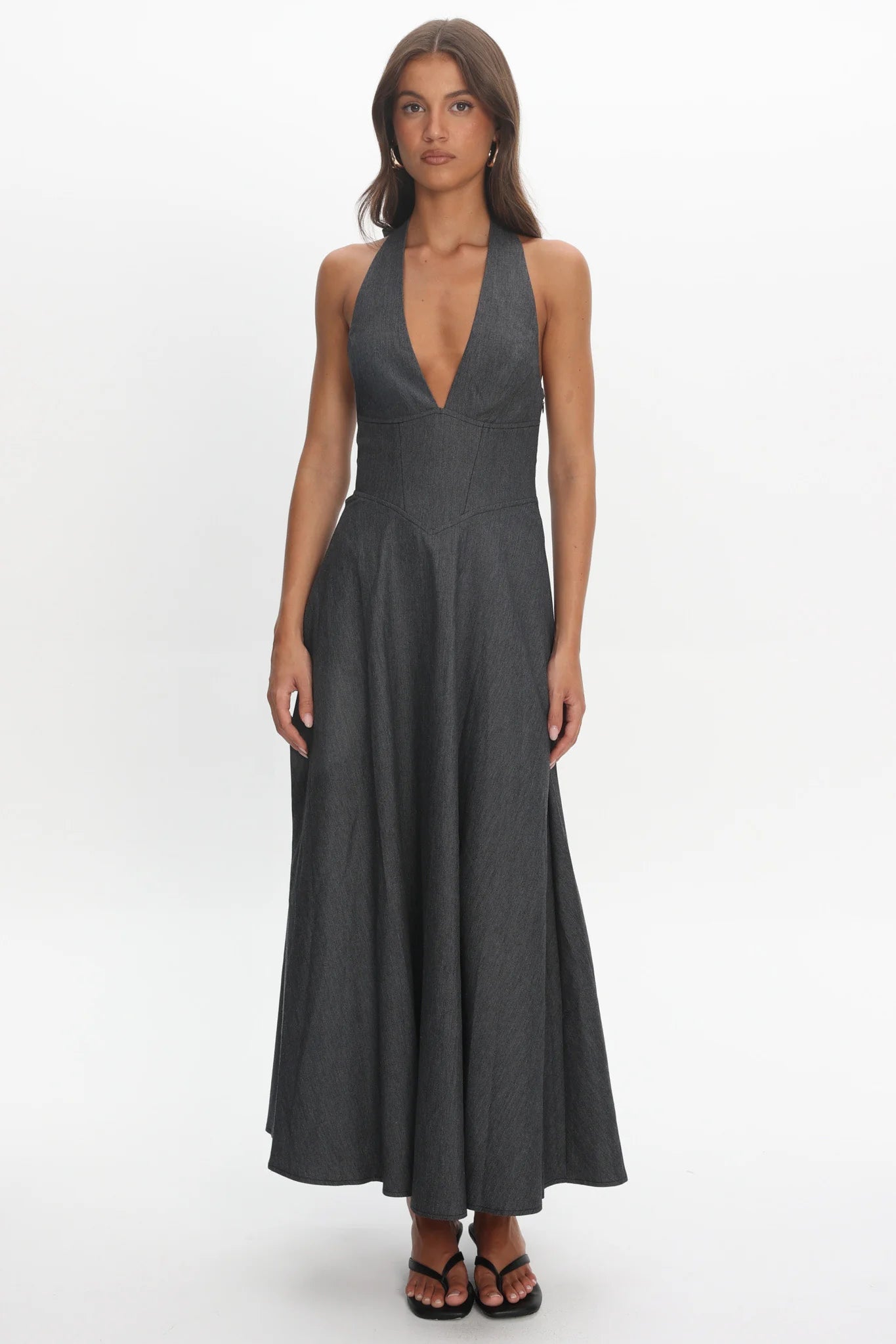 Riga Halterneck Maxi Dress Black