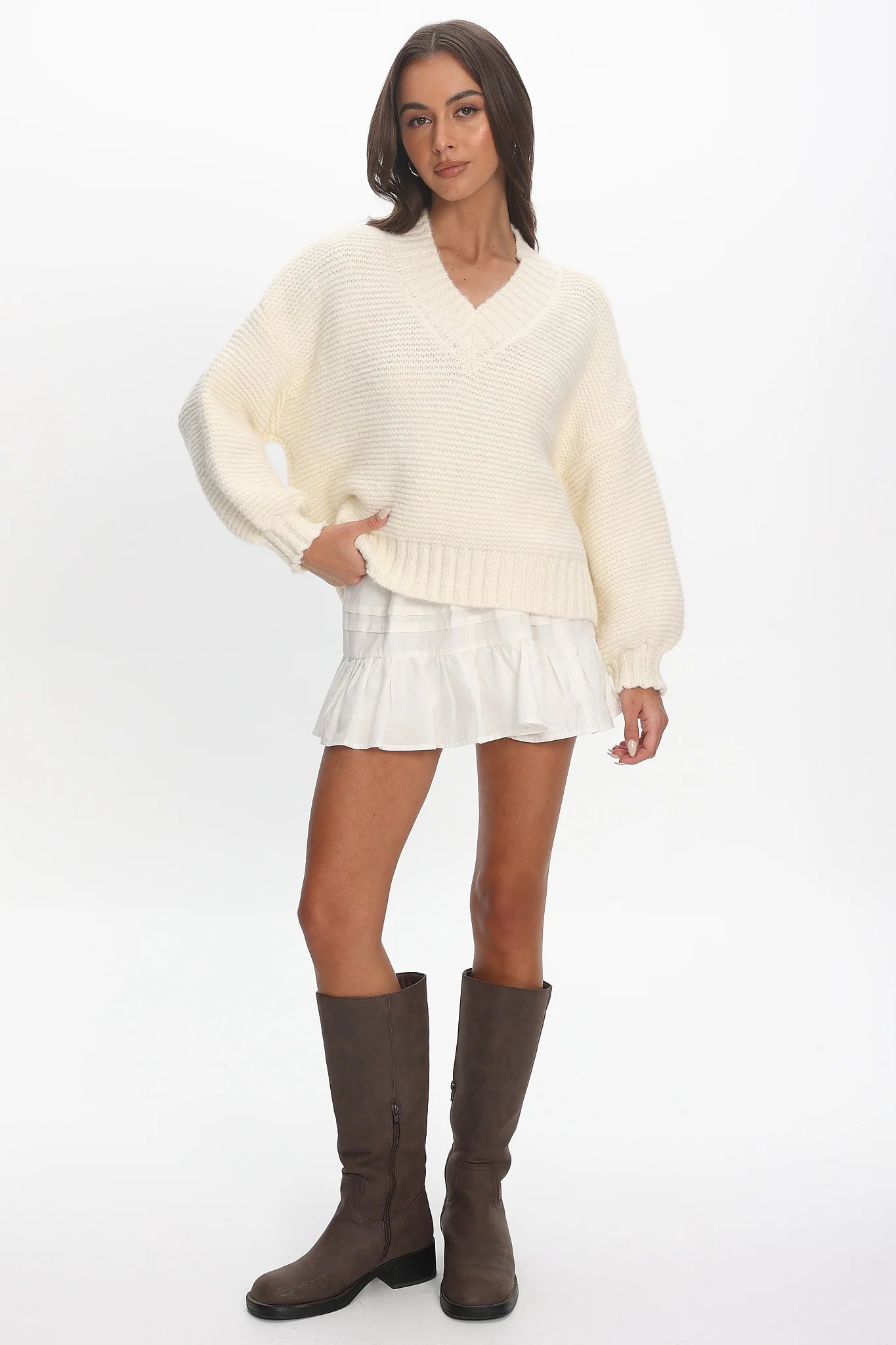 Samaya Chunky Knit Sweater Cream