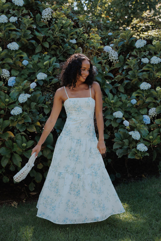 Botanique Midi Dress - Blue Floral