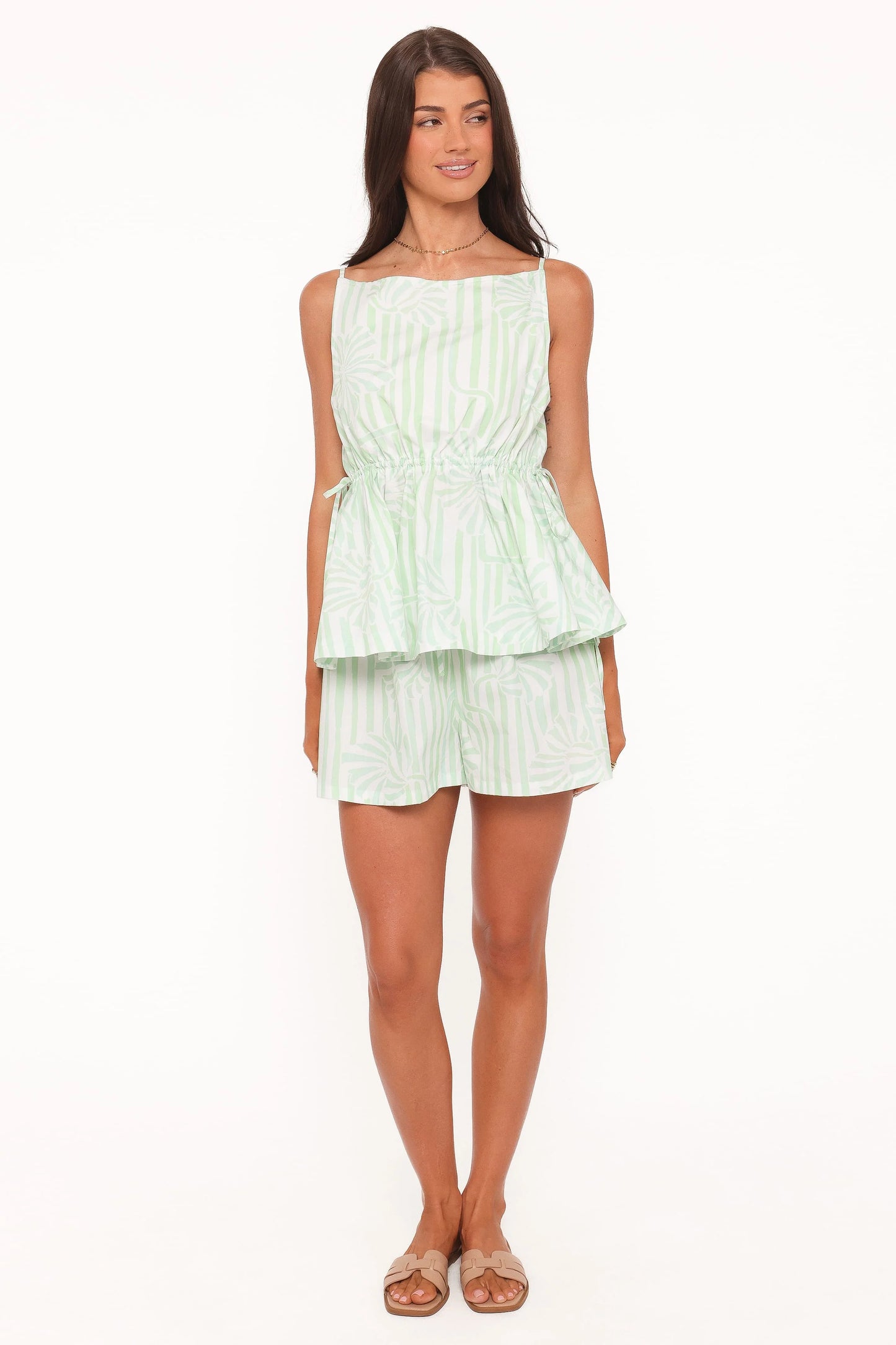 Rory Top - Jade Painted Stripe