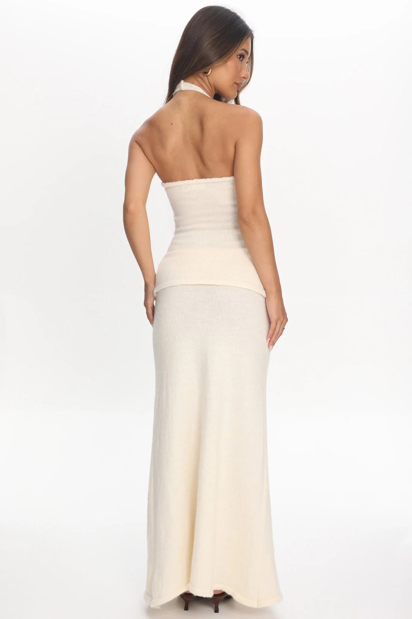 Duma Knit Maxi Skirt Cream