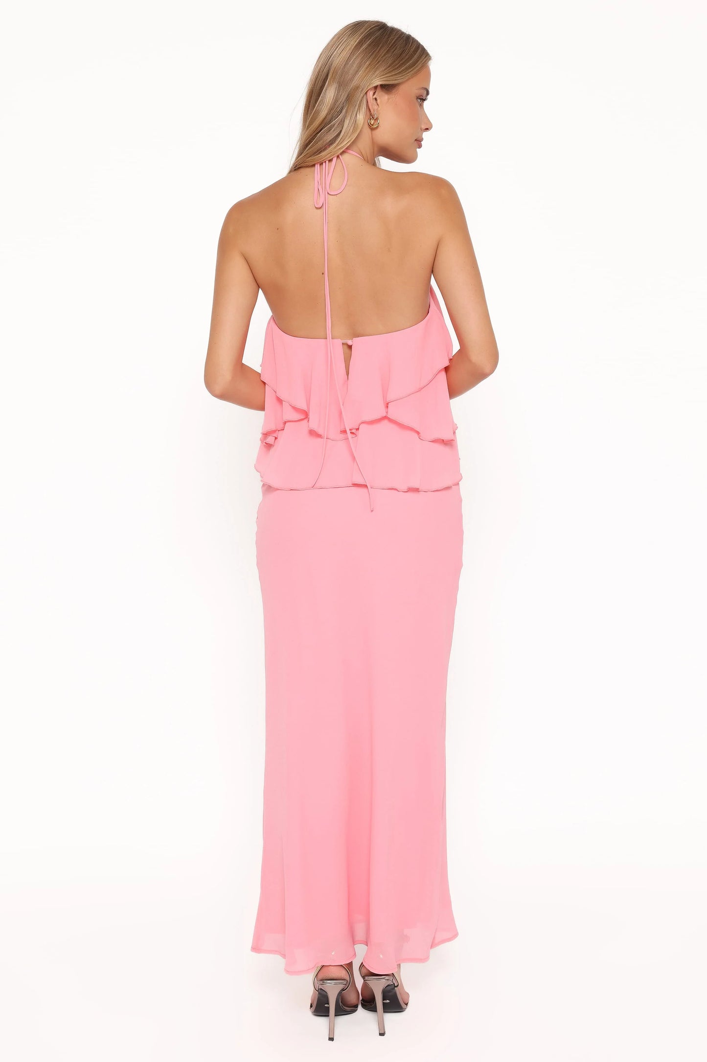 Zorina Halterneck Maxi Dress - Coral