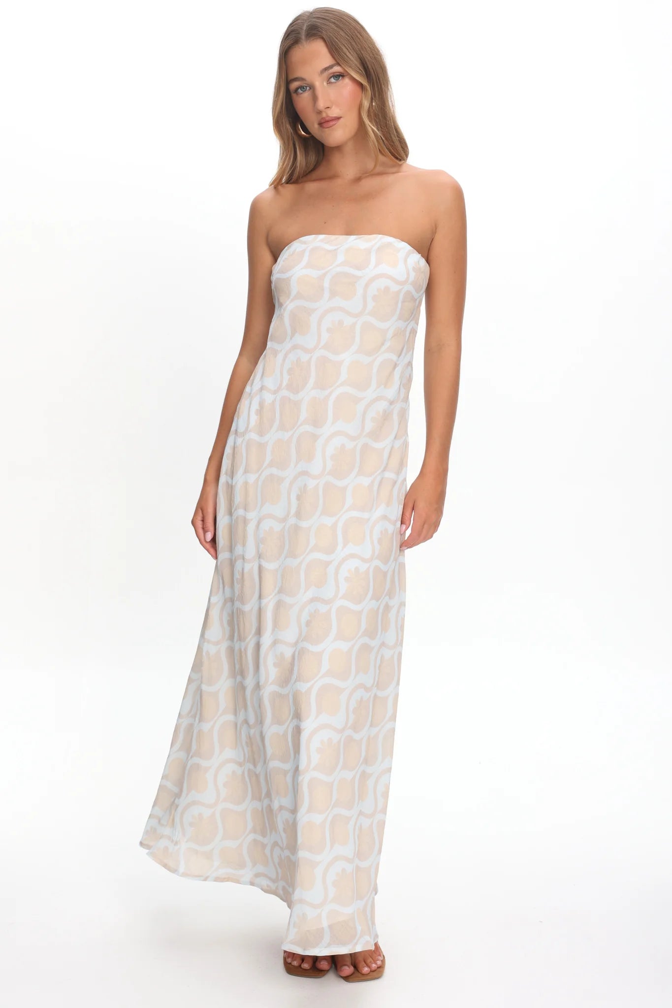 Artice Strapless Maxi Dress Print Geo