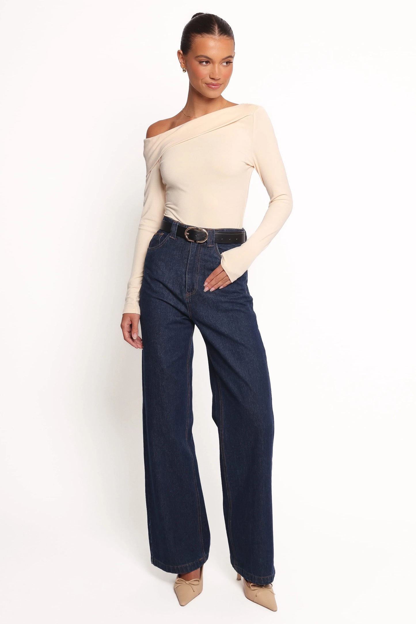 Liah Off Shoulder Knit Top - Cream