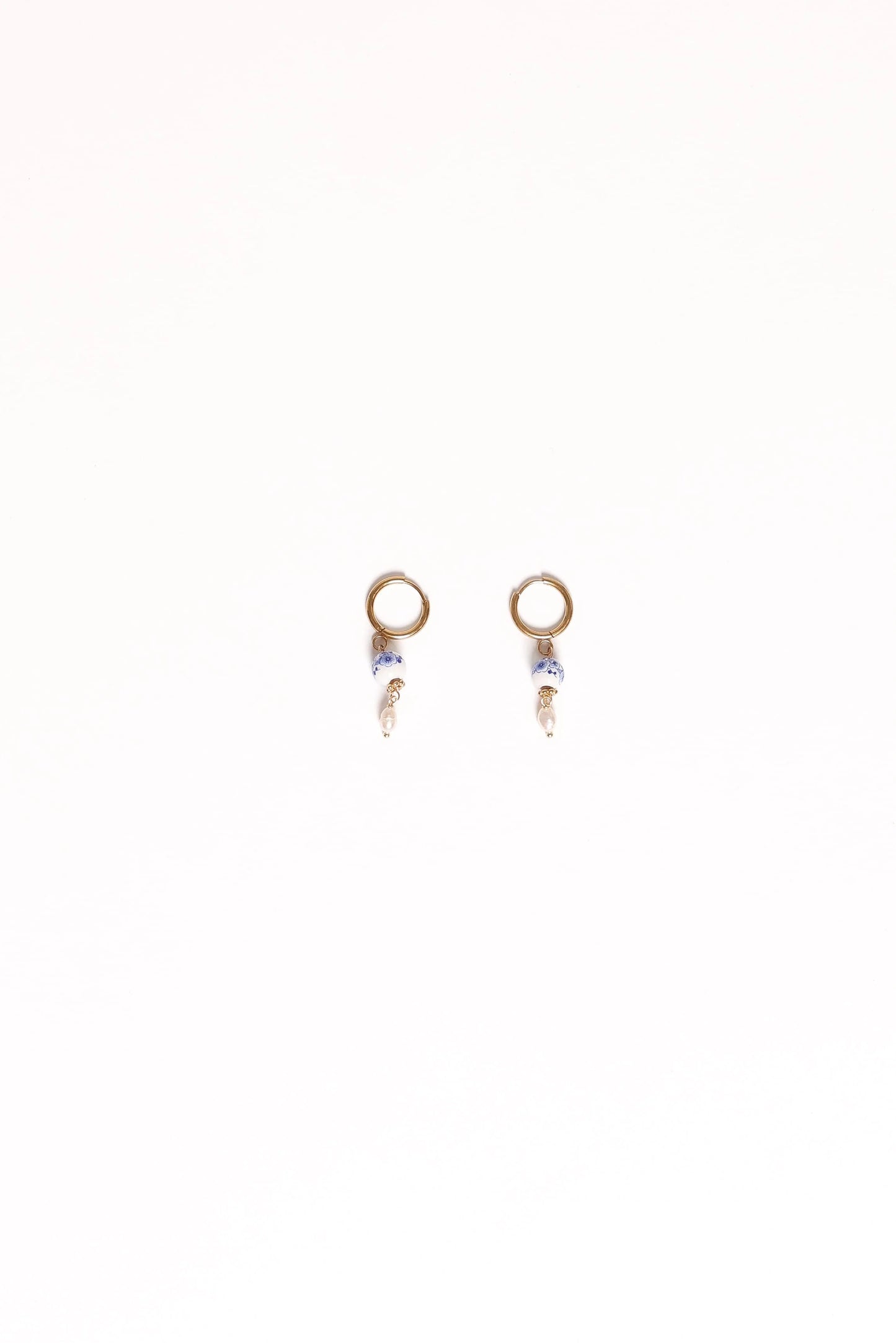 Bree Earrings - Blue/Pearl