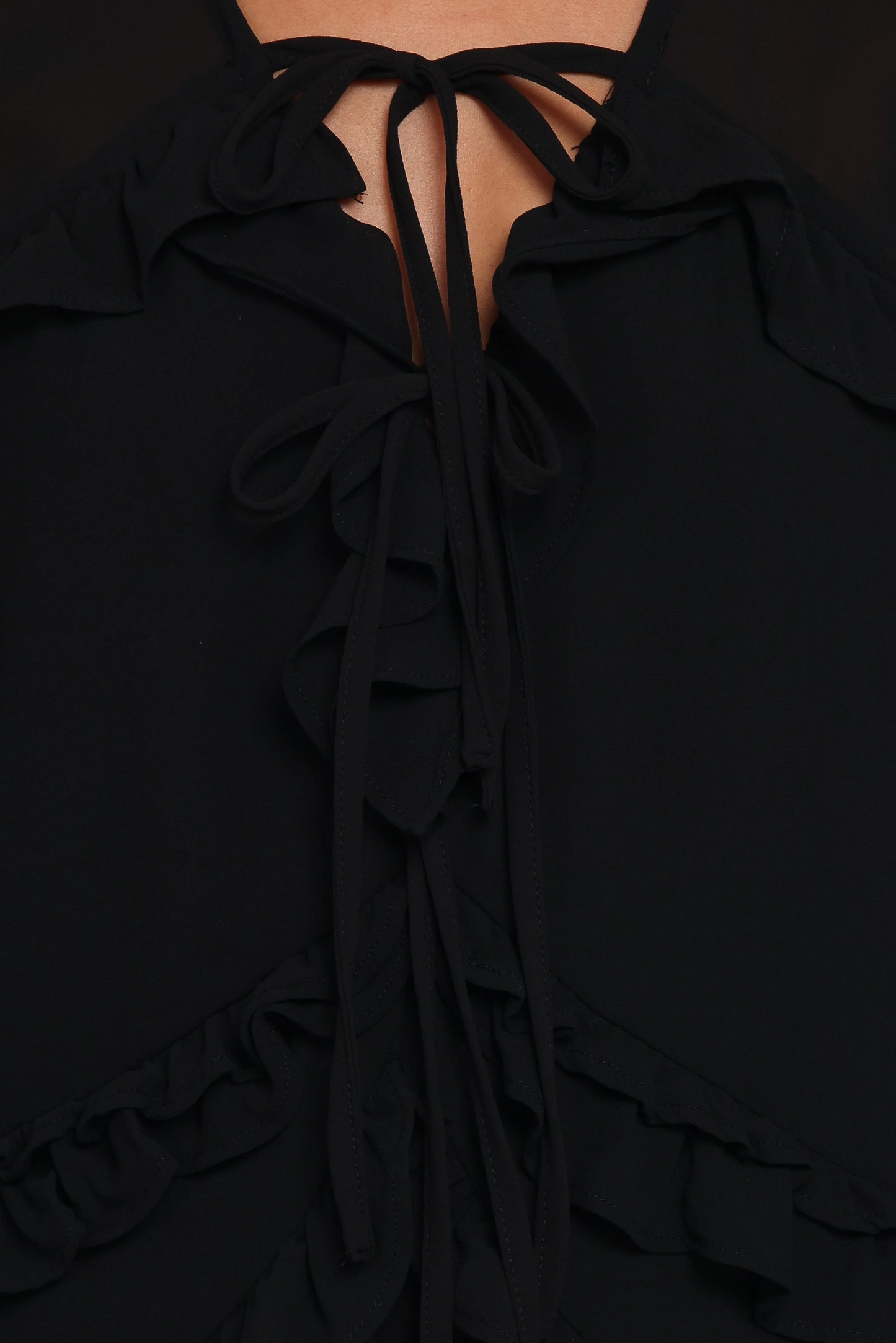 Magnolia Long Sleeve Mini Dress - Black