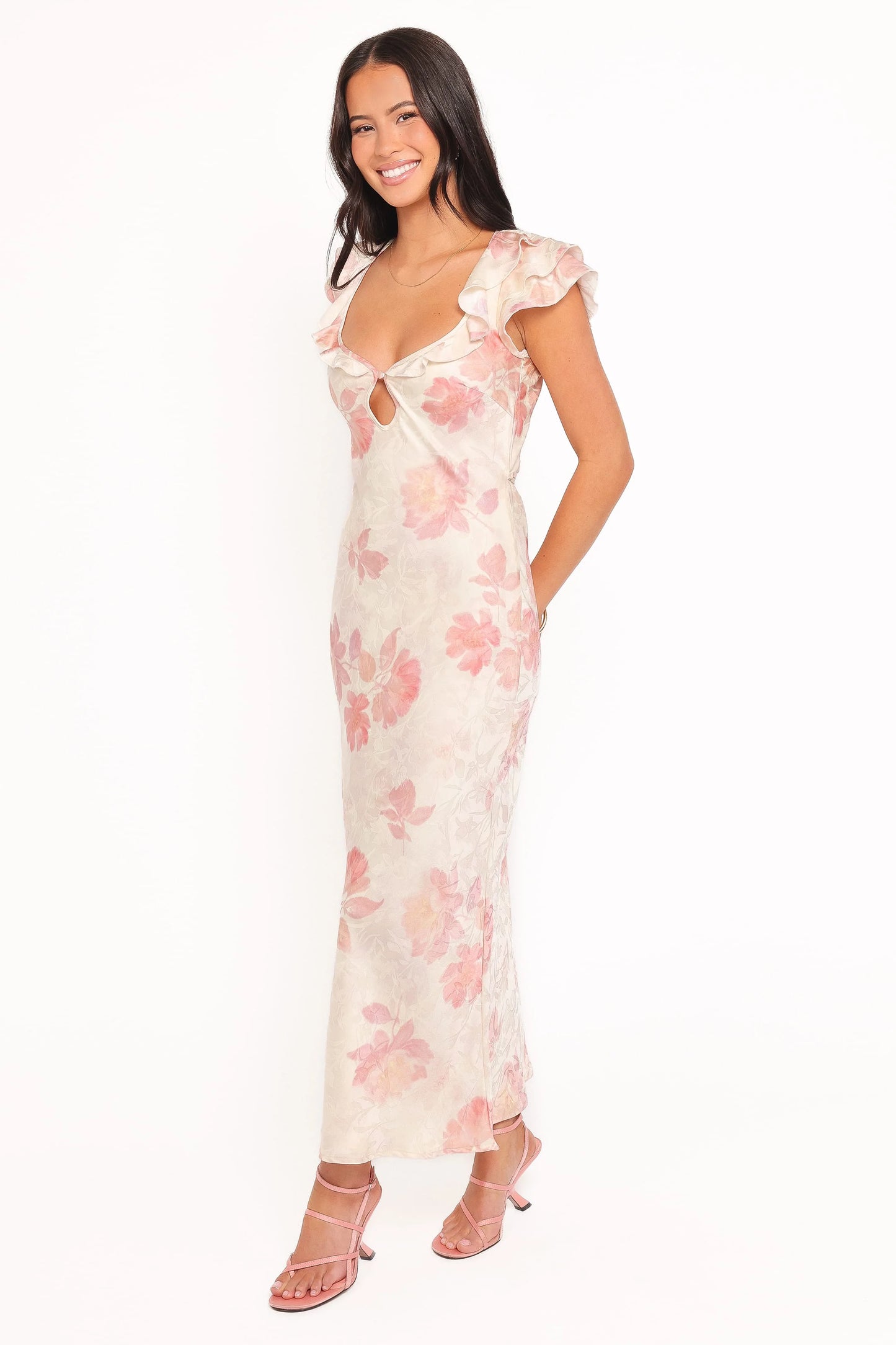 Liona Midi Dress - Cream Floral