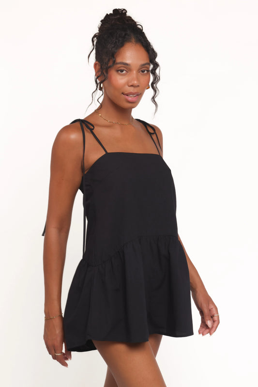 Rubie Tie Shoulder Romper - Black