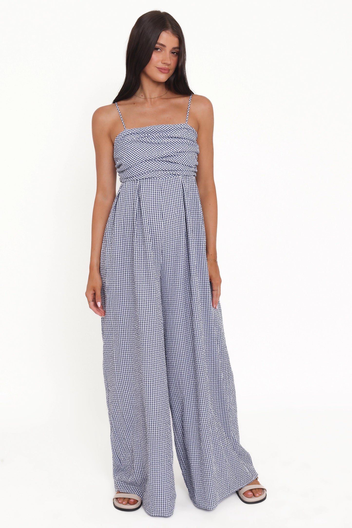 Pricilla Jumpsuit - Blue Gingham