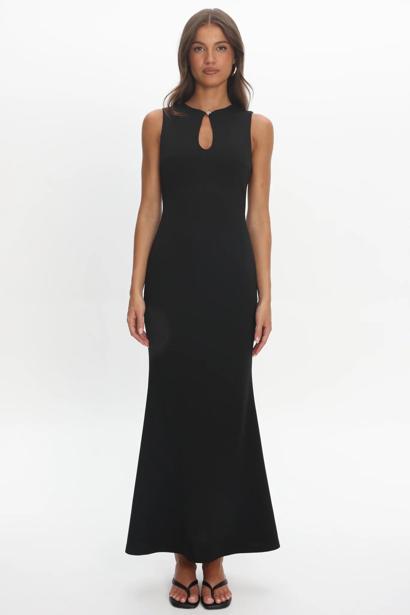 Capucine Key Hole Bust Maxi Dress Black