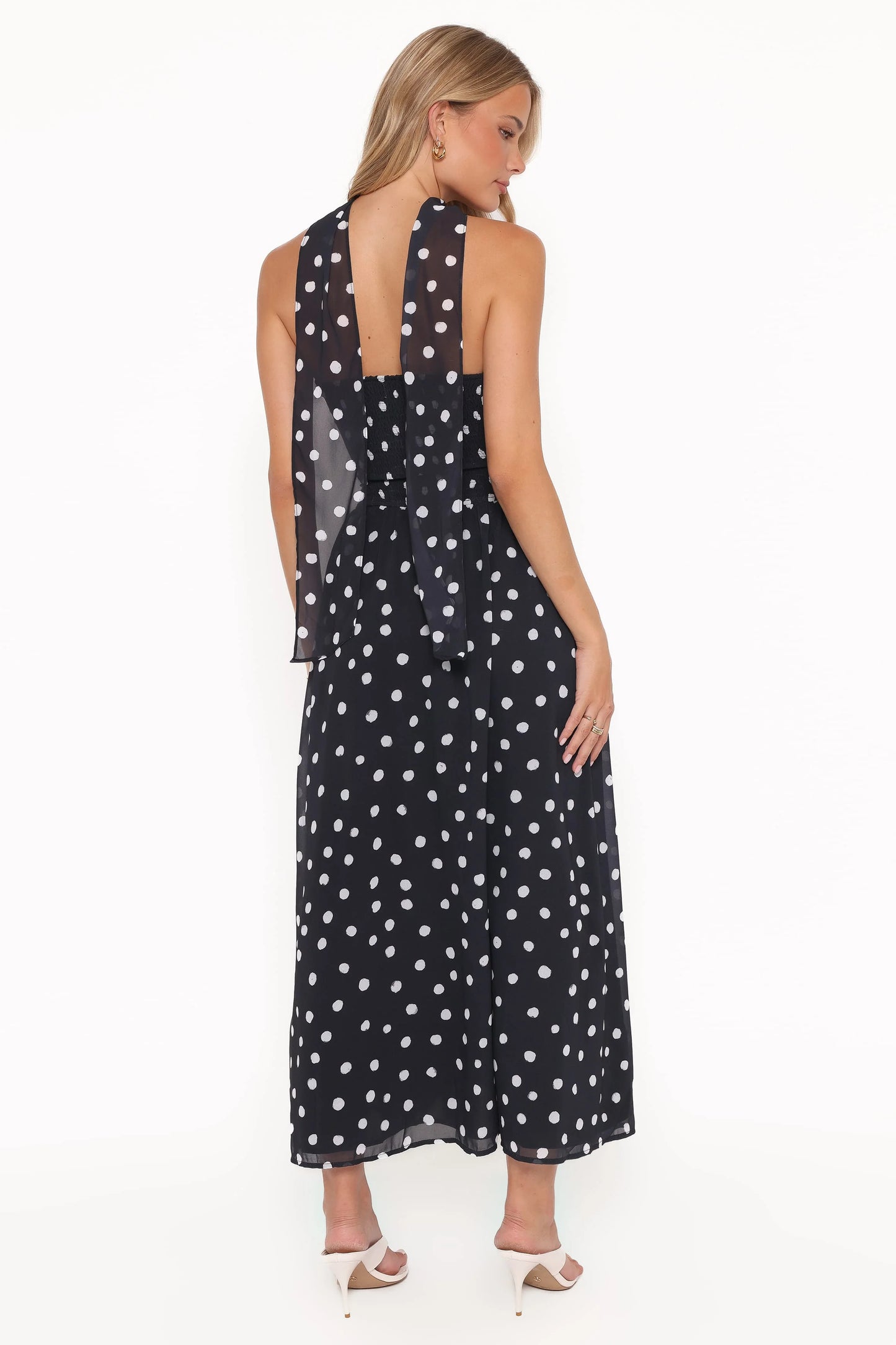 Boston Strapless Maxi Dress - Black Polka Dot