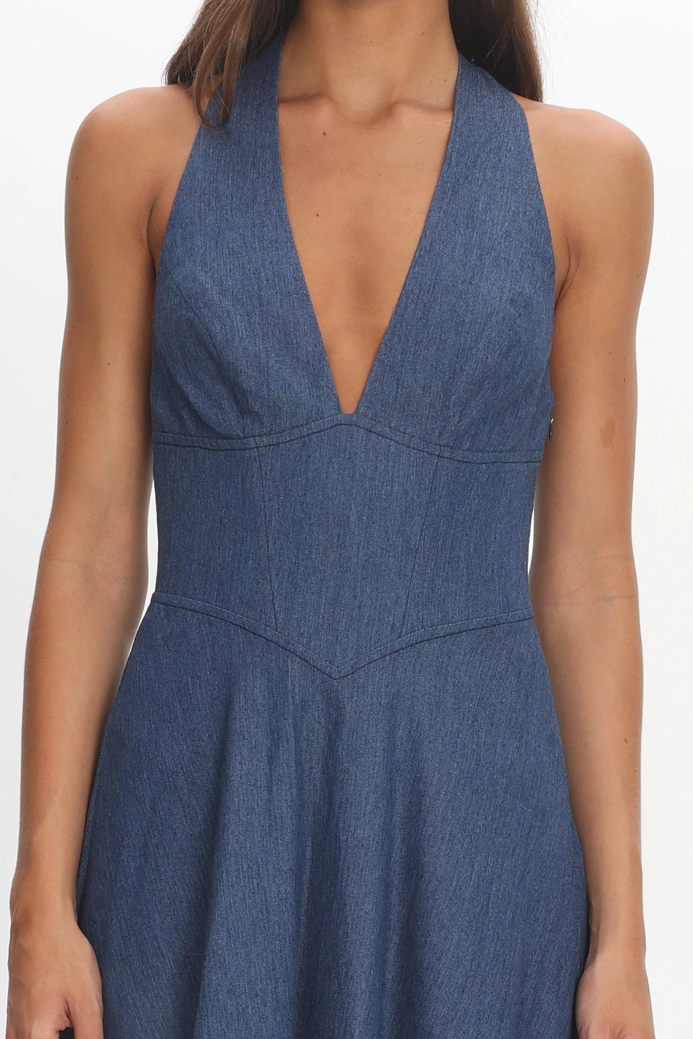 Riga Halterneck Maxi Dress Light Blue