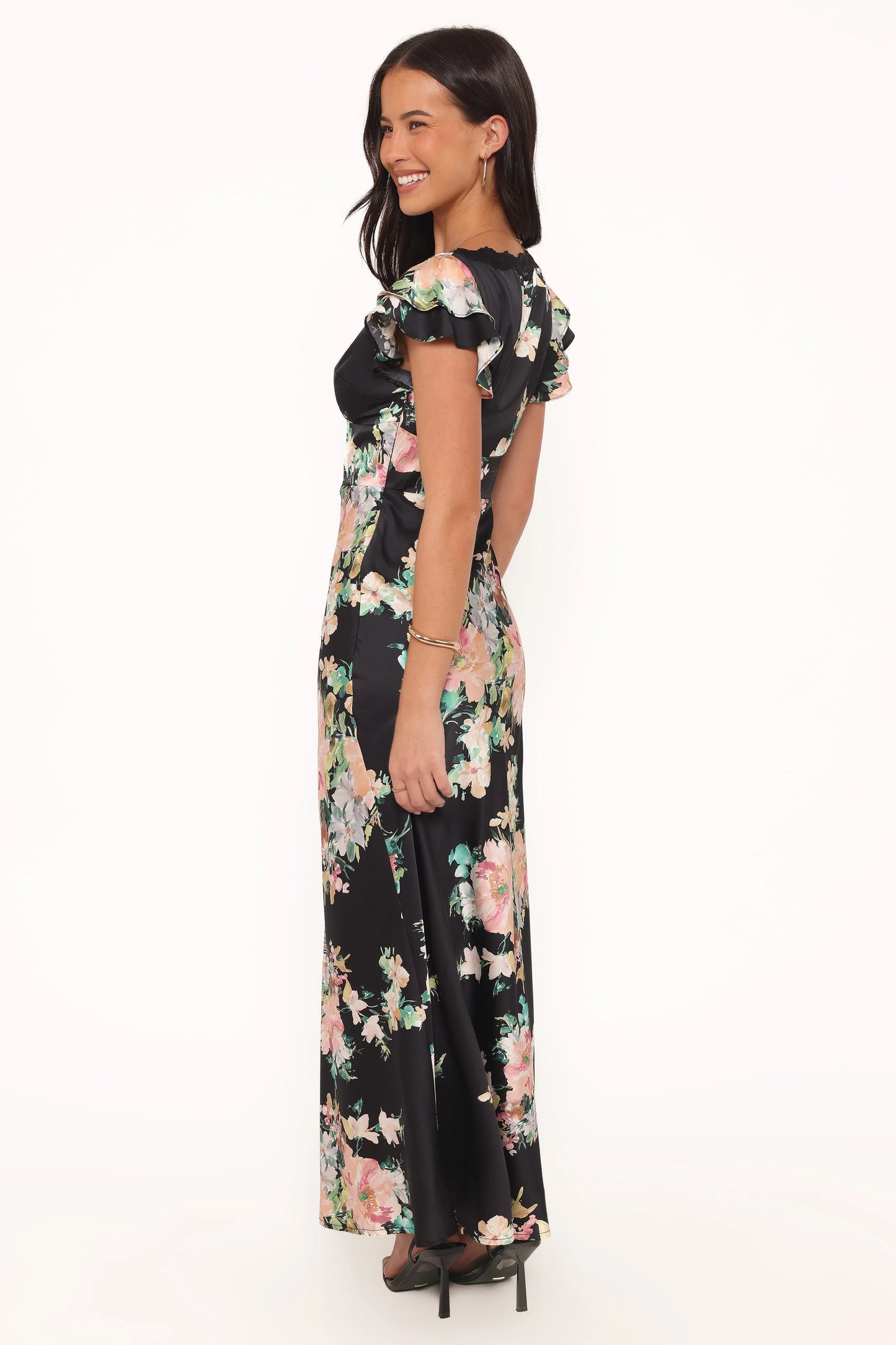 Arella Maxi Dress - Black Floral