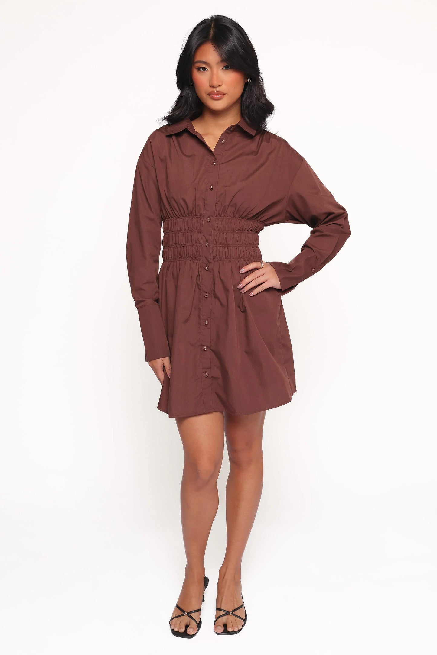 Wallace Mini Dress - Chocolate