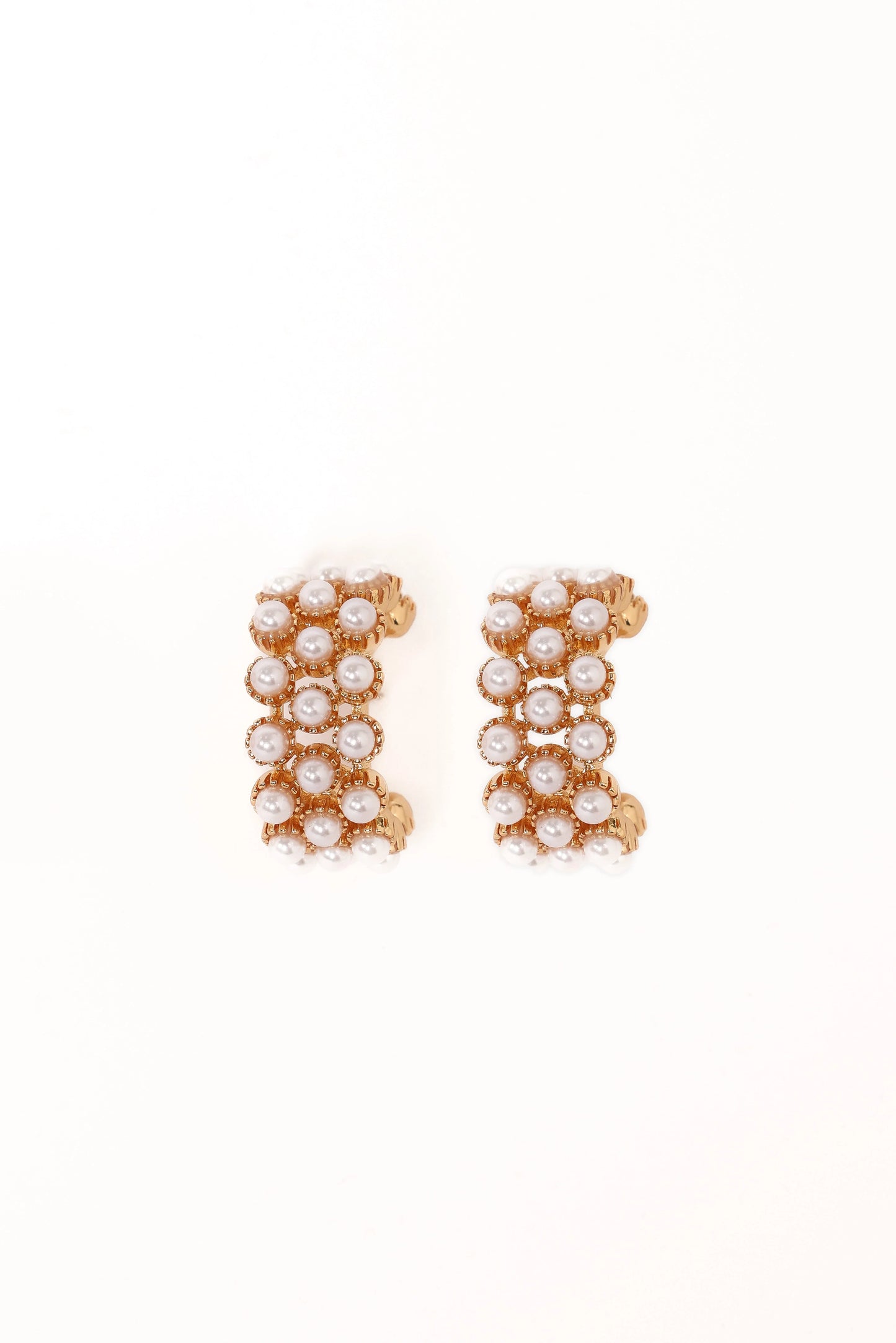 Ziva Earrings - Gold Pearl