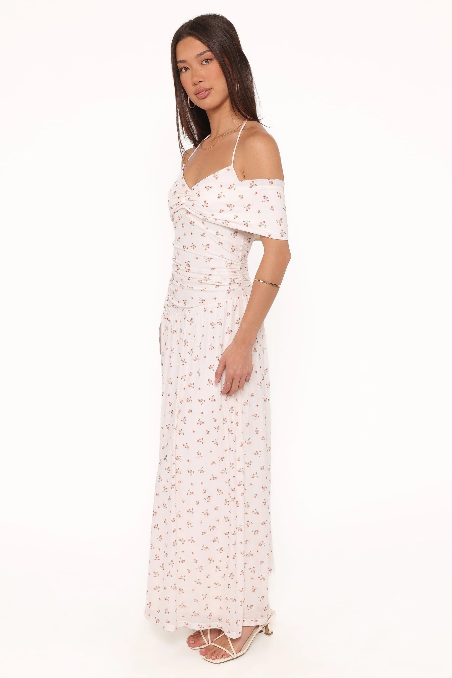 Mayven Maxi Dress - White Ditsy