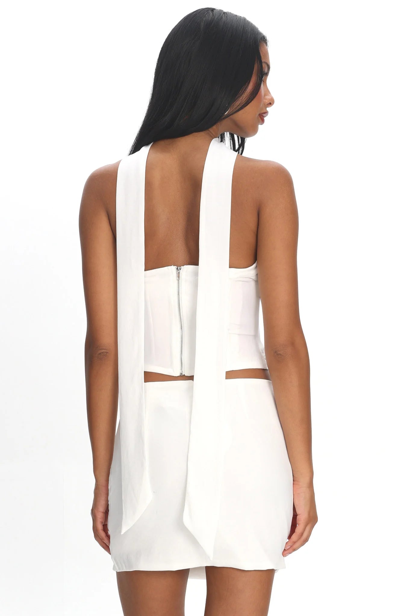 Charise Ruched Mini Skirt Ivory