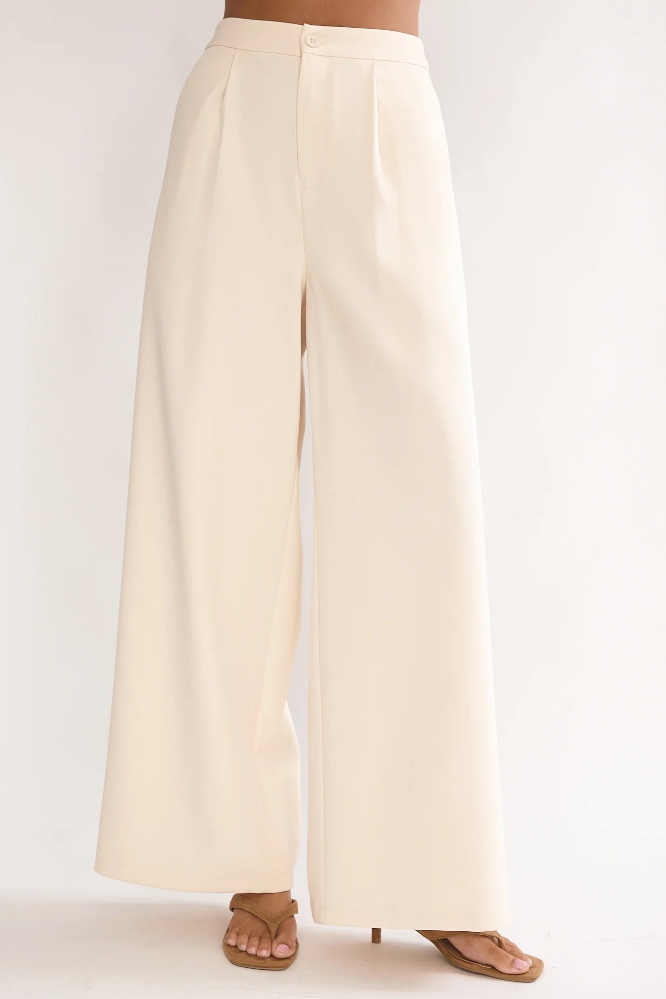 Florene Strapless Split Scarf Pants Vanilla