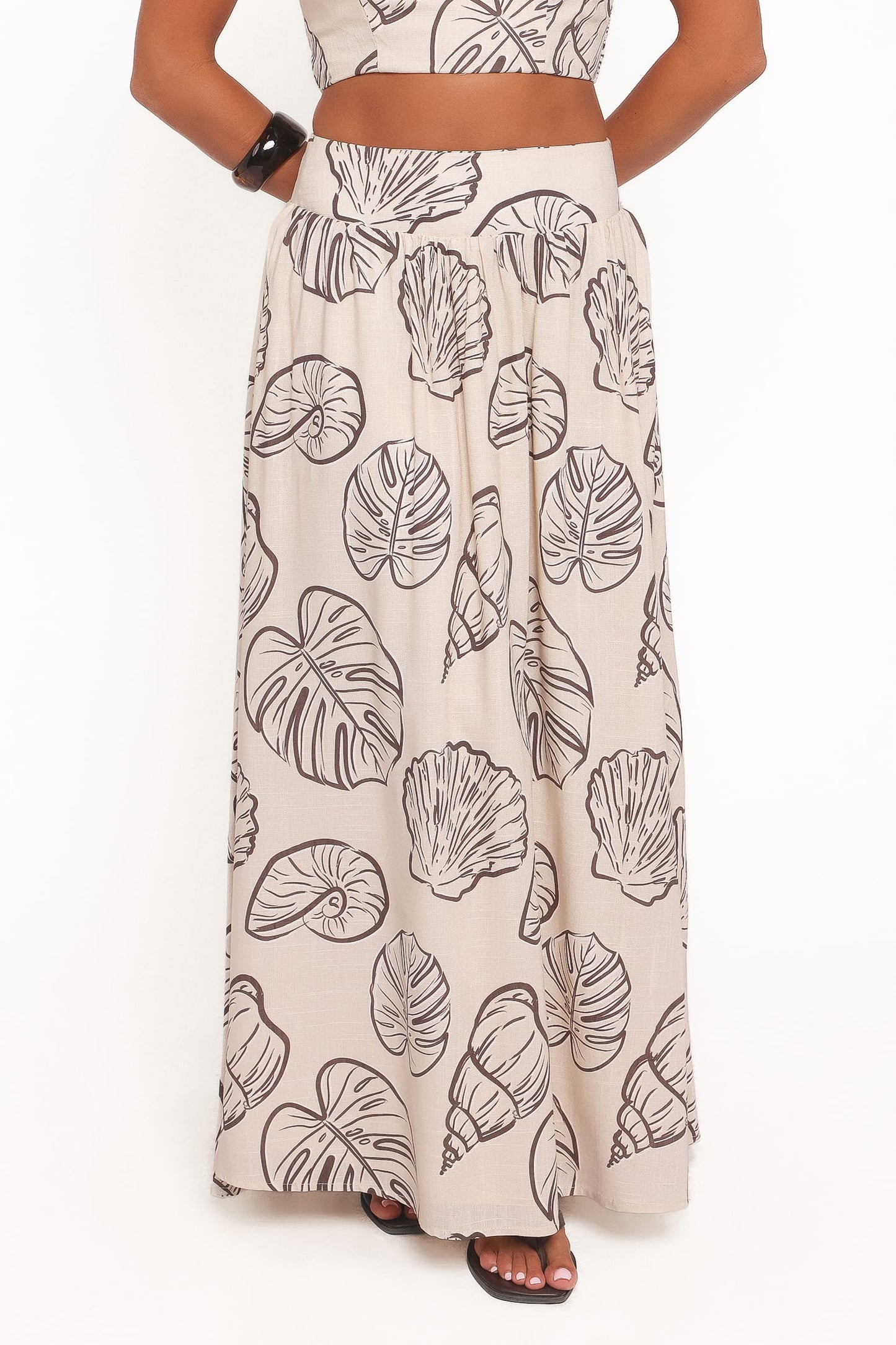 Kristy Maxi Skirt Set - Cream Shells