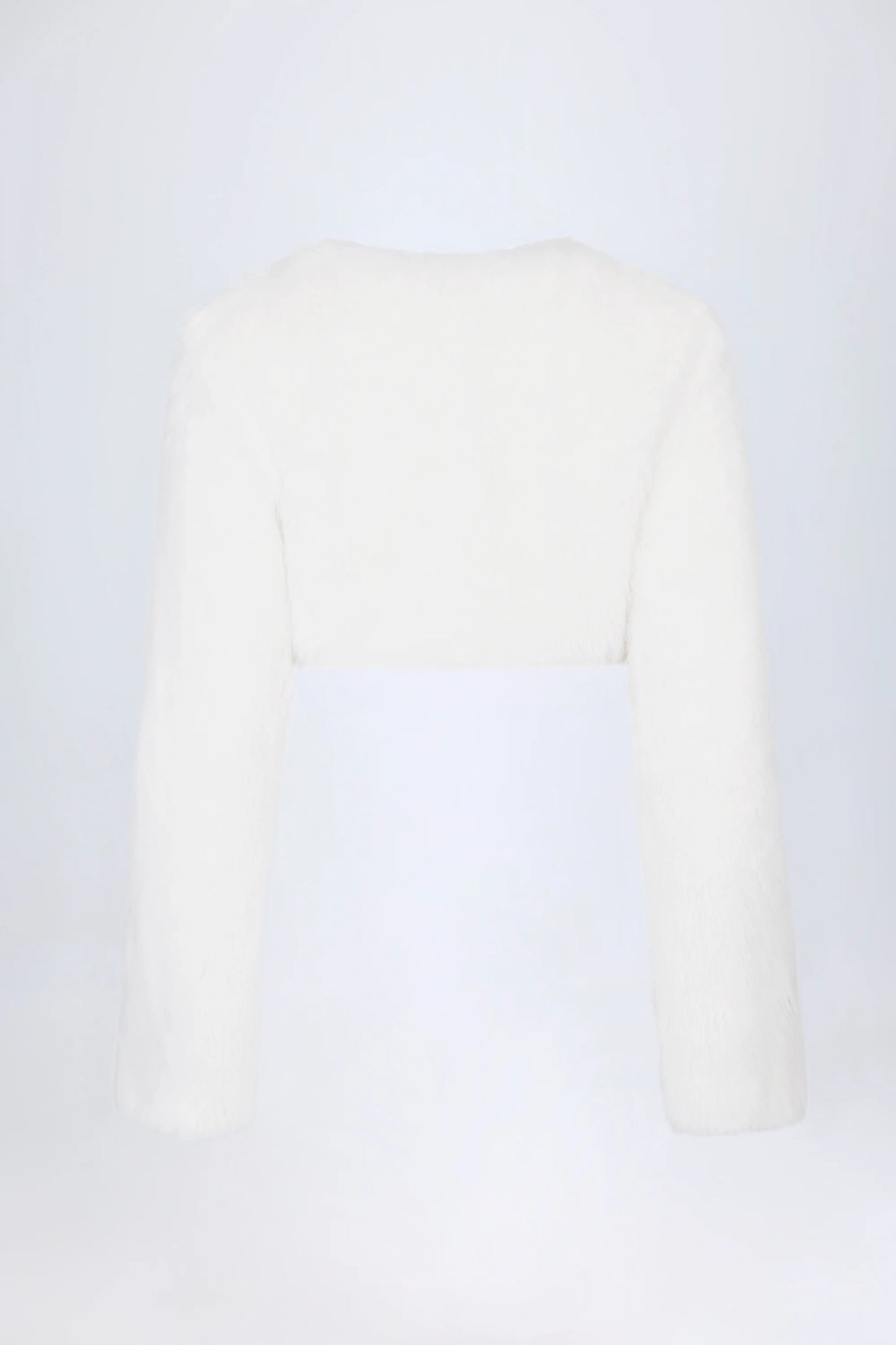 Faux Fur Cropped Bolero in White