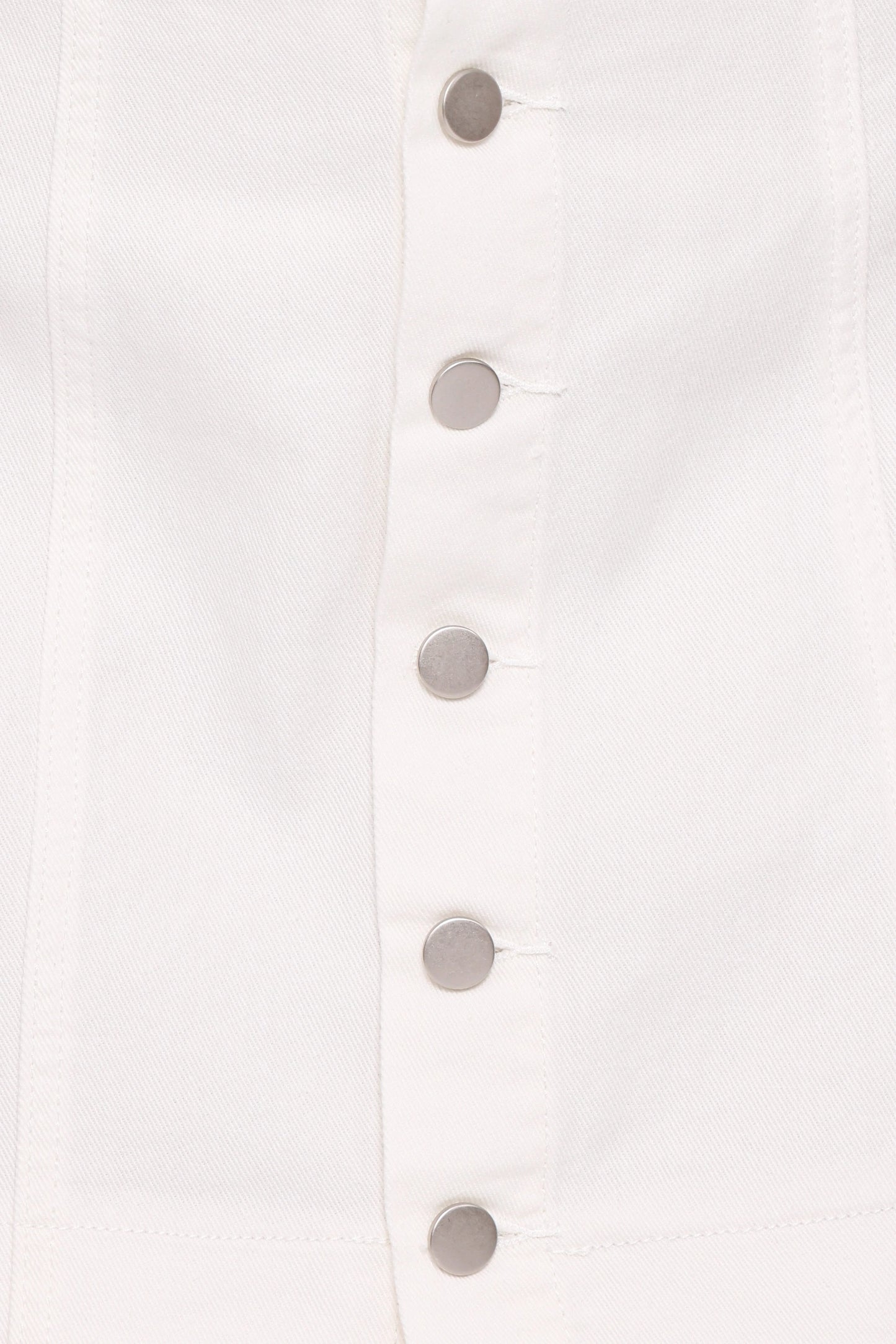 Sara Button Front Denim Mini Skirt - Off White
