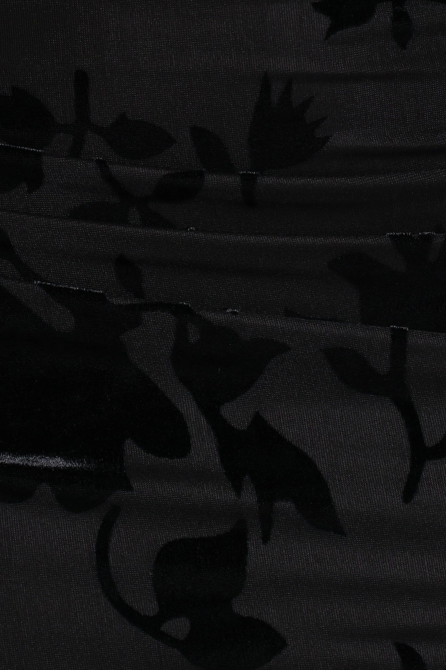 Emily Burnout Velvet Skirt - Black