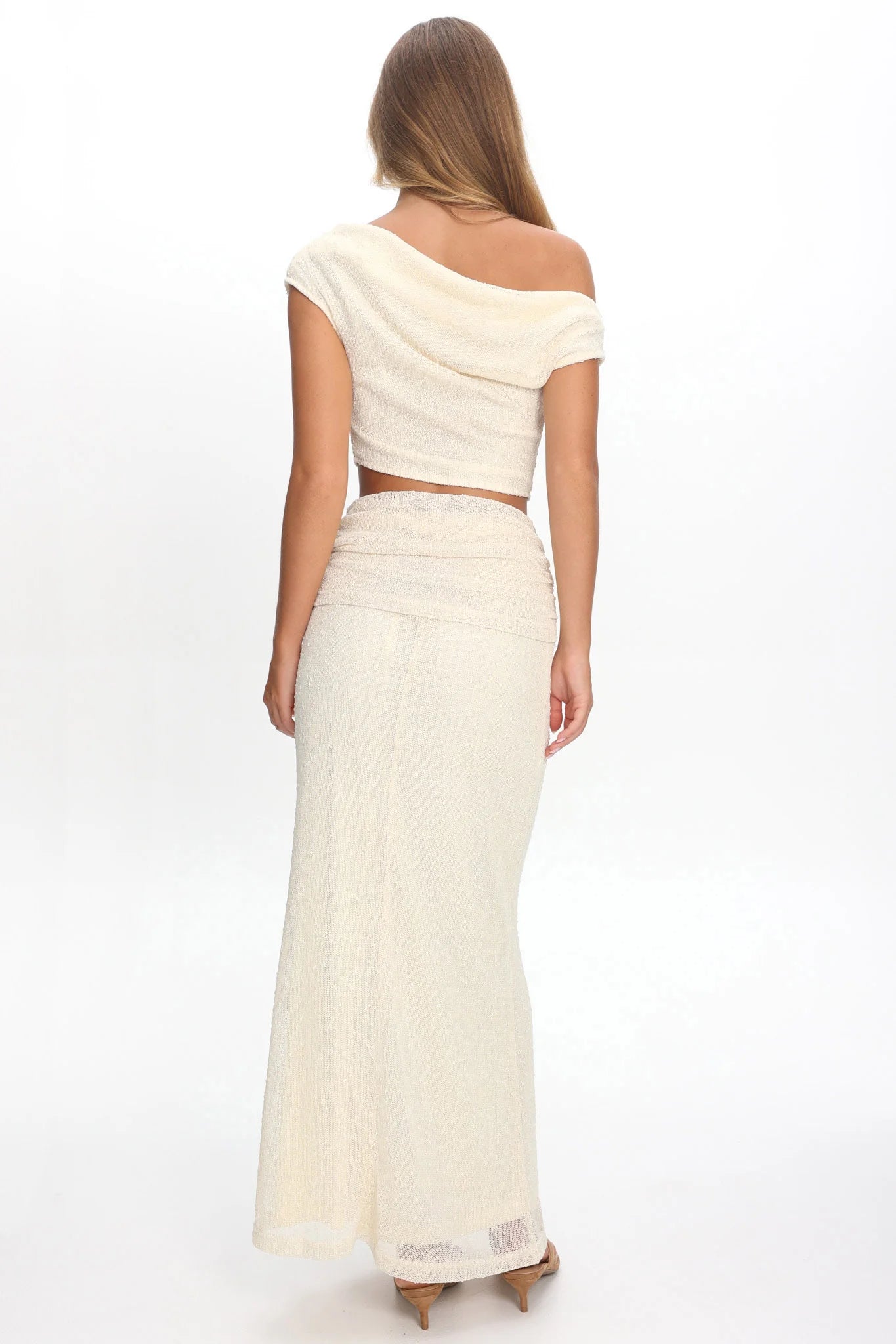 Alivya Ruched Waist Maxi Skirt Butter