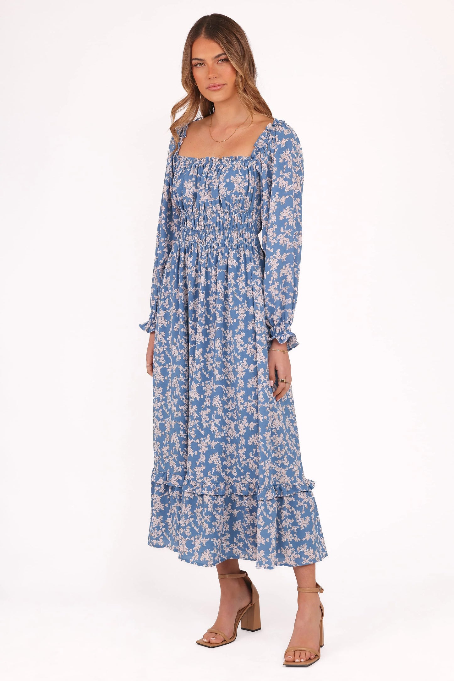 Aine Midi Dress - Blue Floral