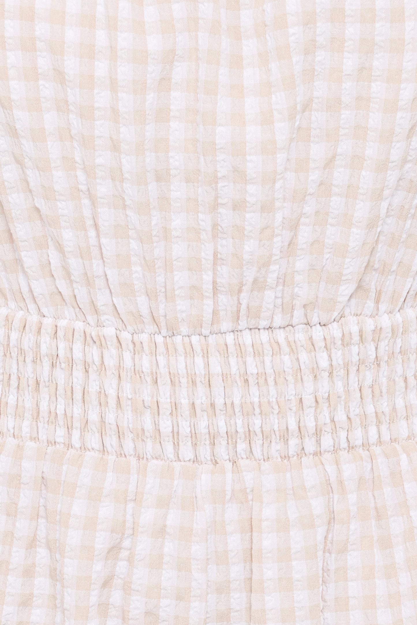 Felicity Romper - Beige Gingham