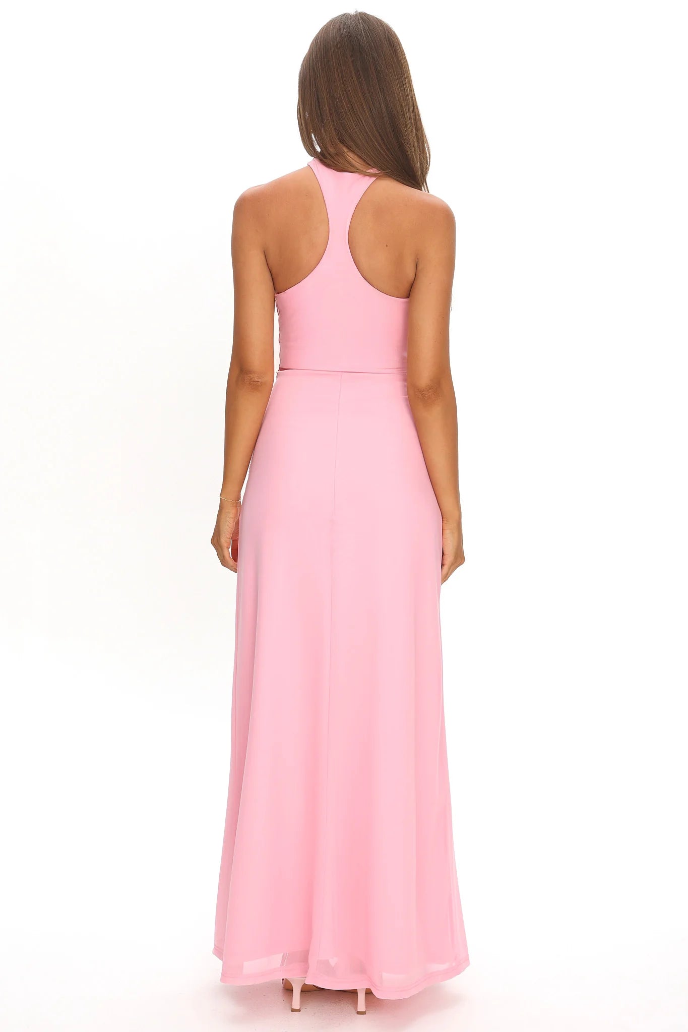 Cresida Keyhole Racerback Maxi Dress Pink