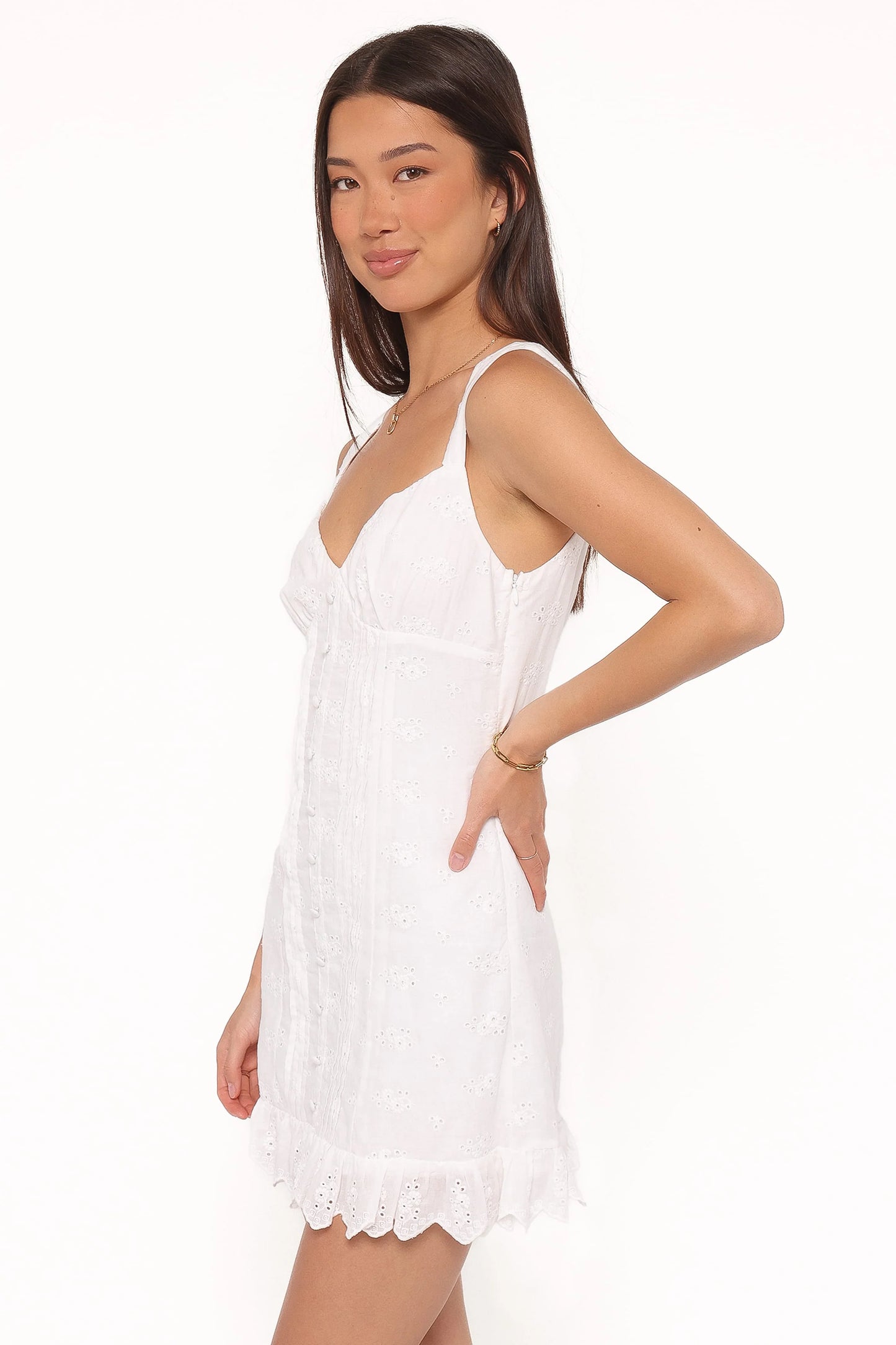 Cherish Eyelet Mini Dress - White
