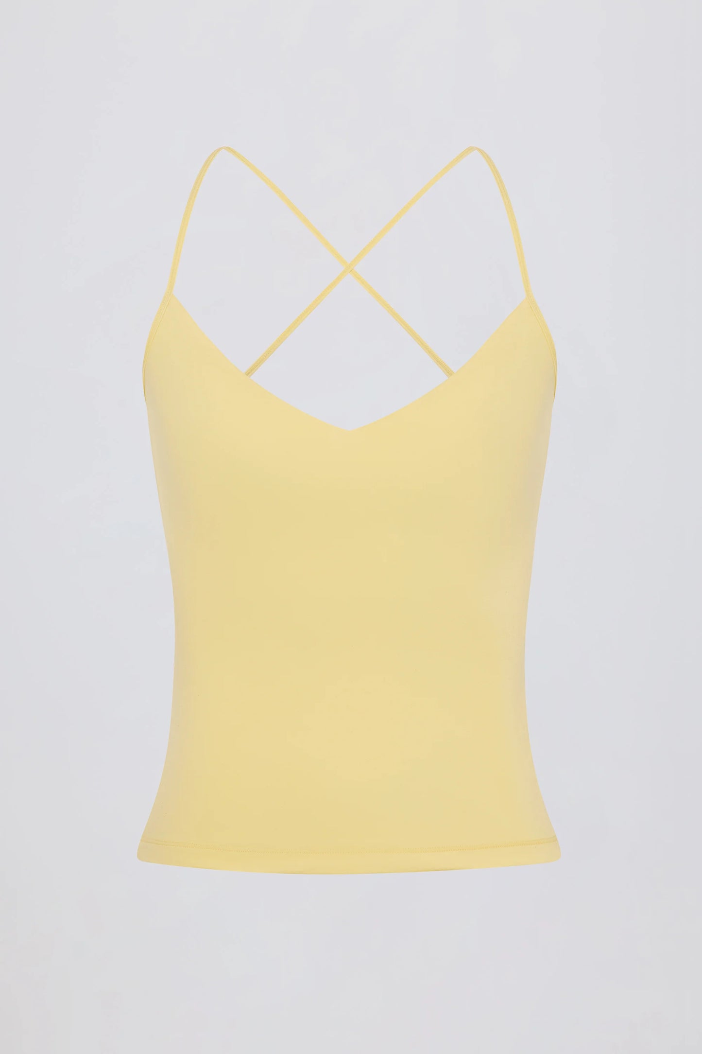Cross-Back Tank Top in Lemon