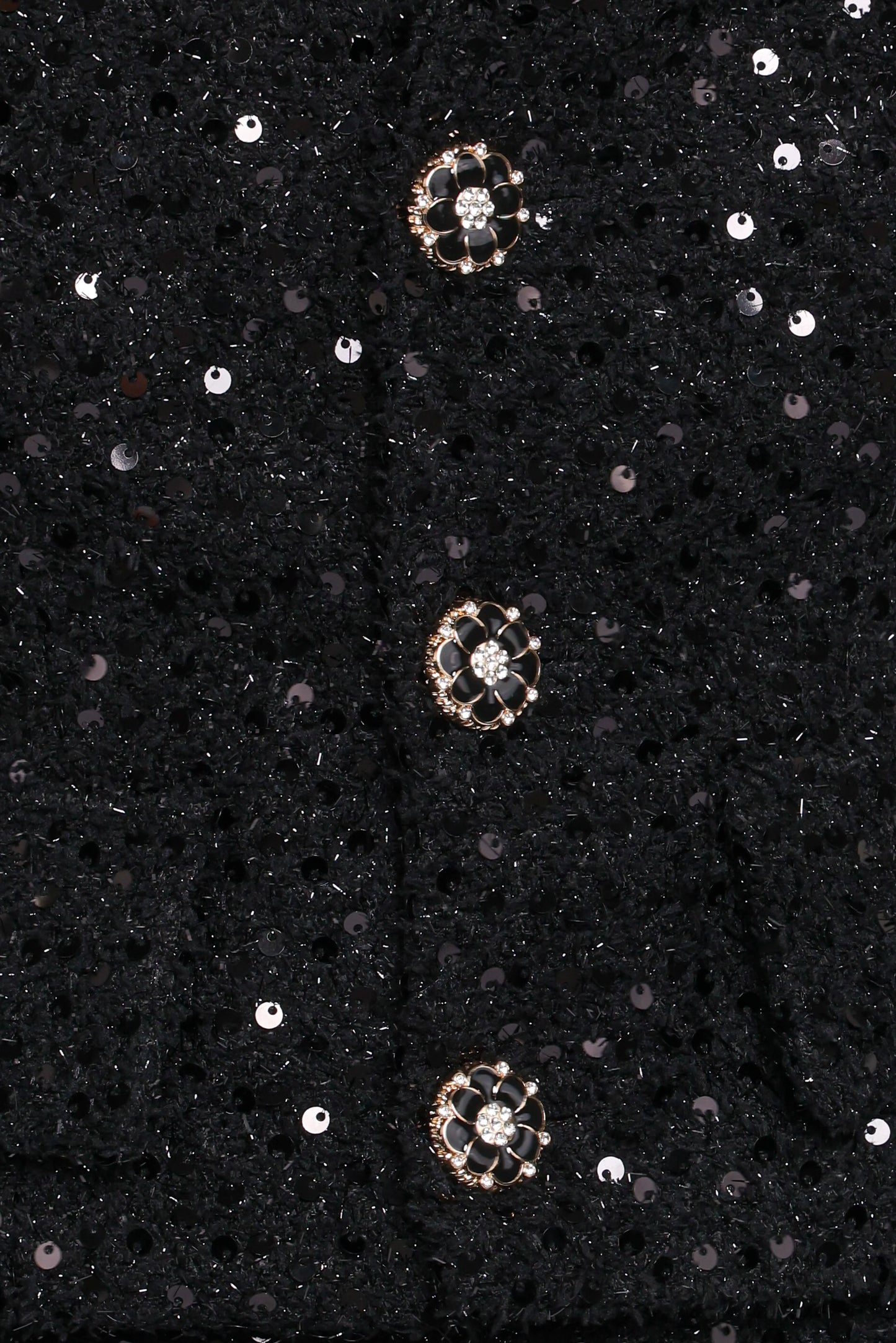 Valentina Cropped Blazer - Black Sequin