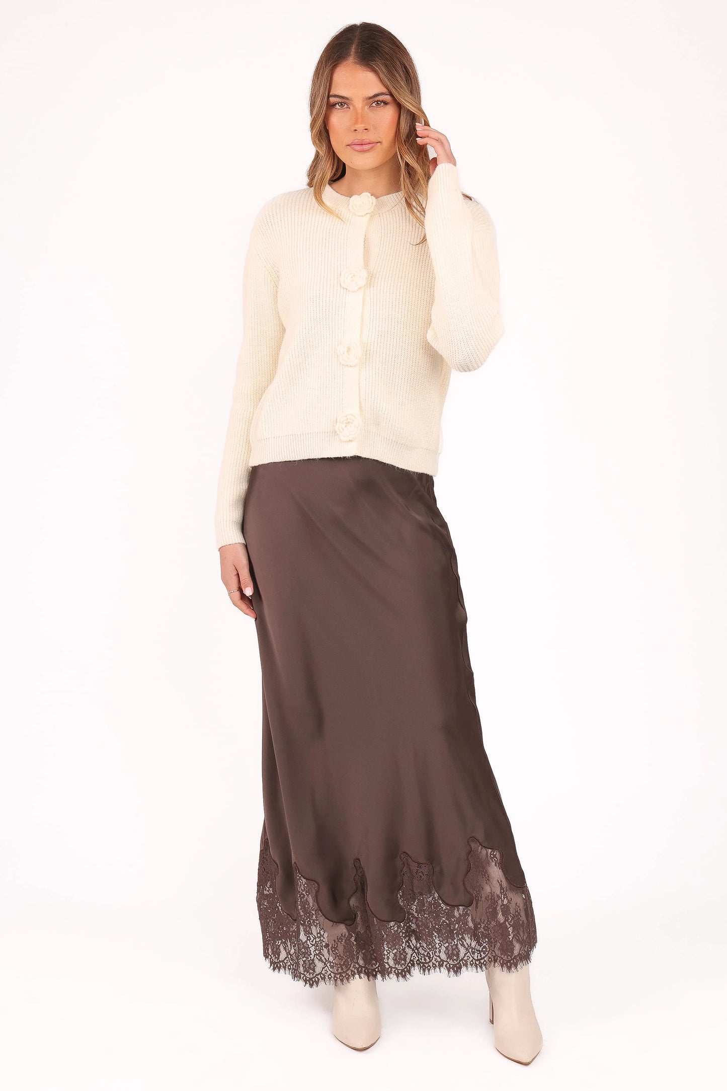 Jones Rosette Cardigan - Cream