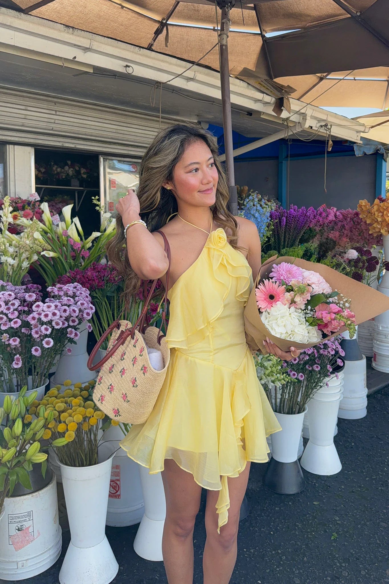 Darylyn Tiered Ruffle Romper Yellow