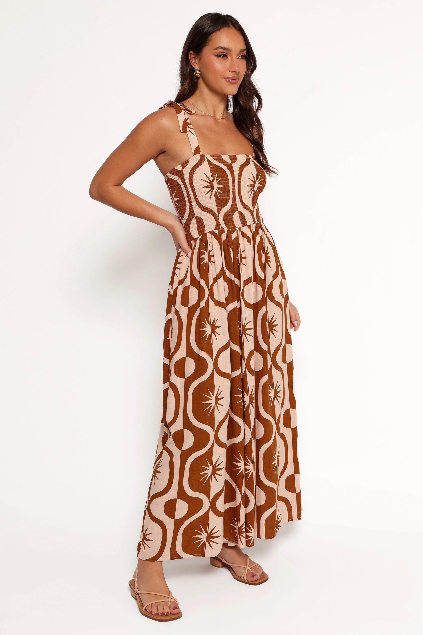 Ginelle Jumpsuit - Tan Print