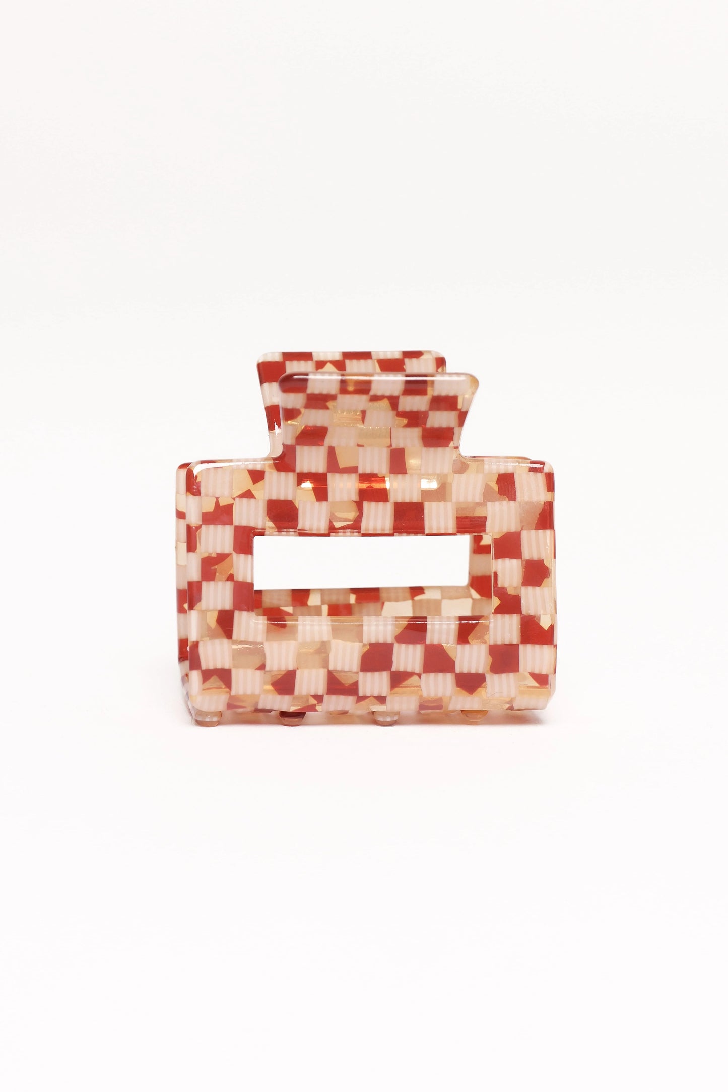 Capri Hair Clip - Tan Check
