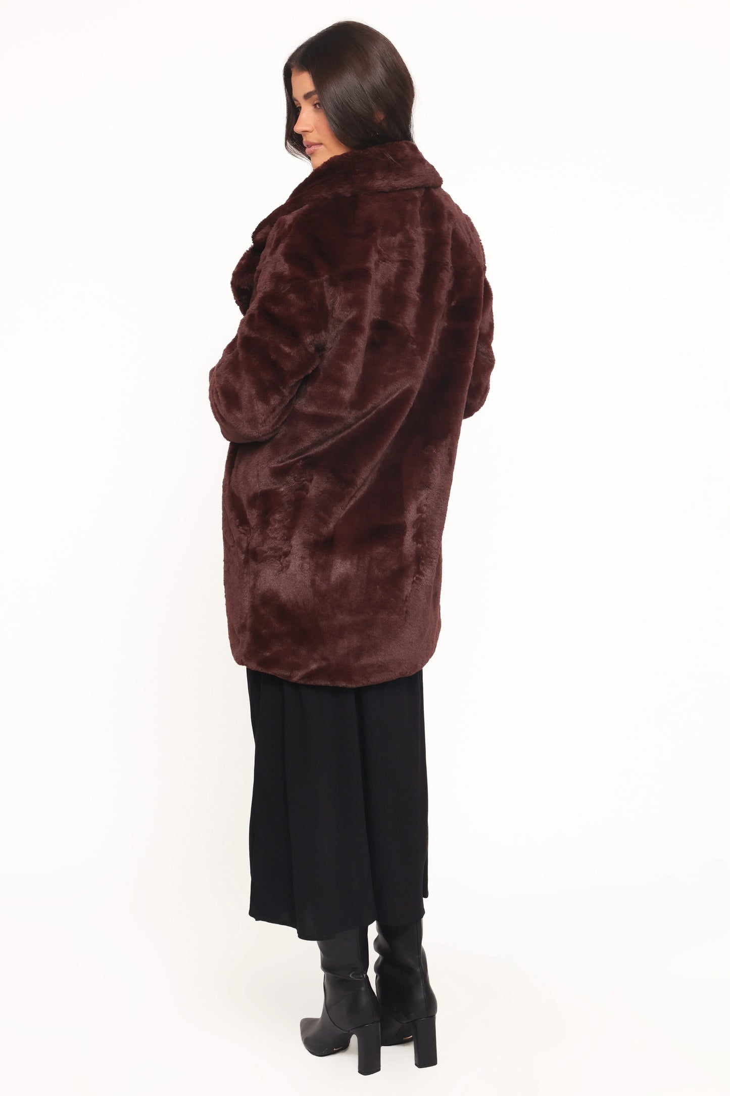 Meeka Faux Fur Jacket - Burgundy
