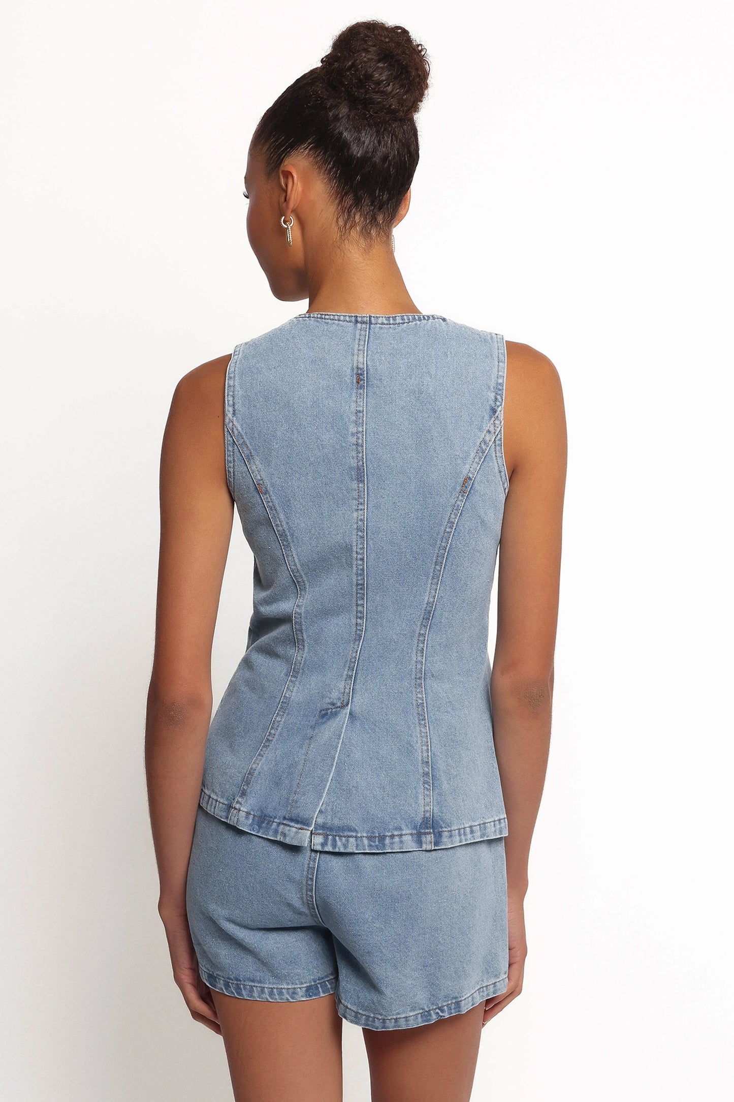 Almana Denim Short Set - Medium Blue