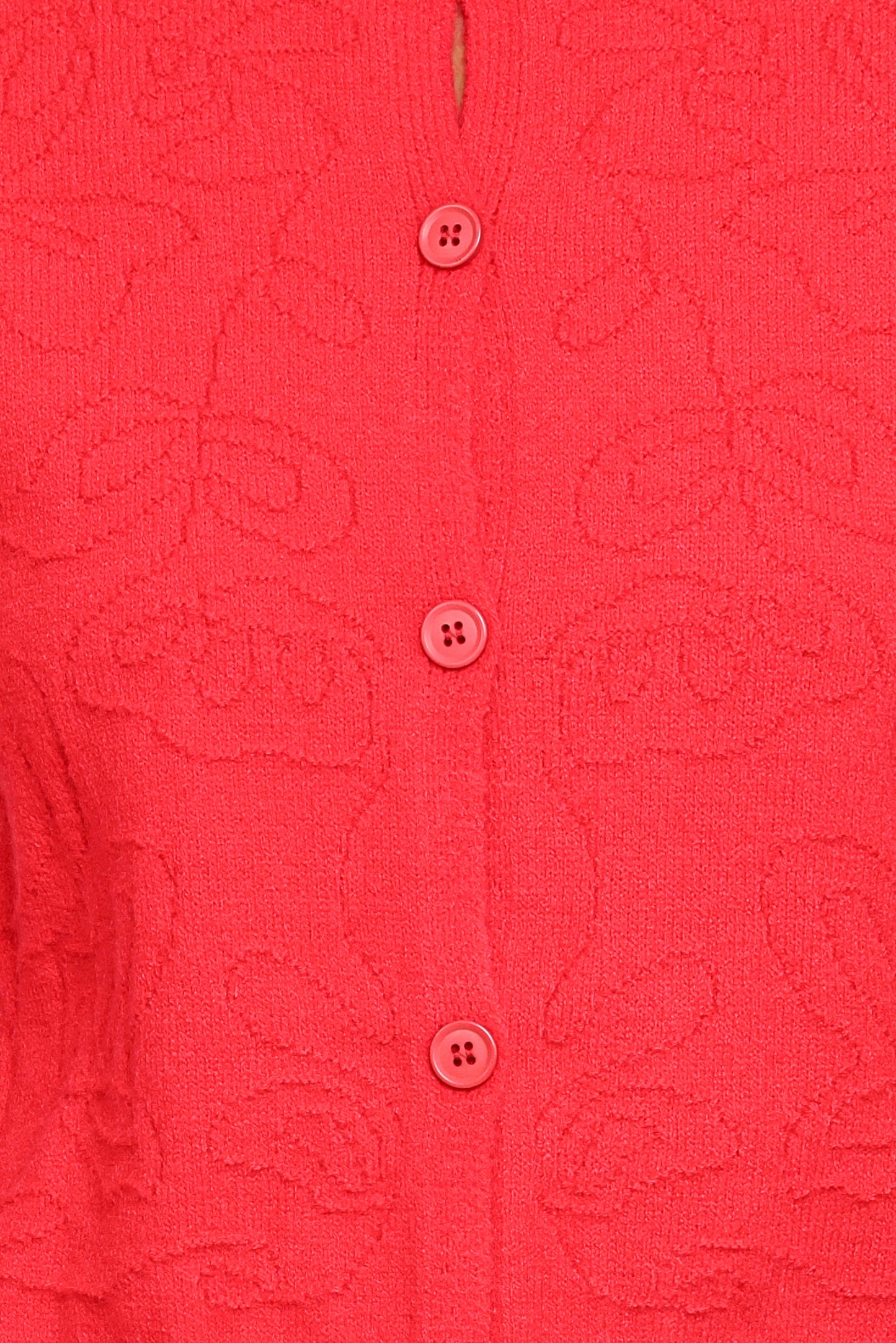 Fauna Tonal Floral Cardigan - Red