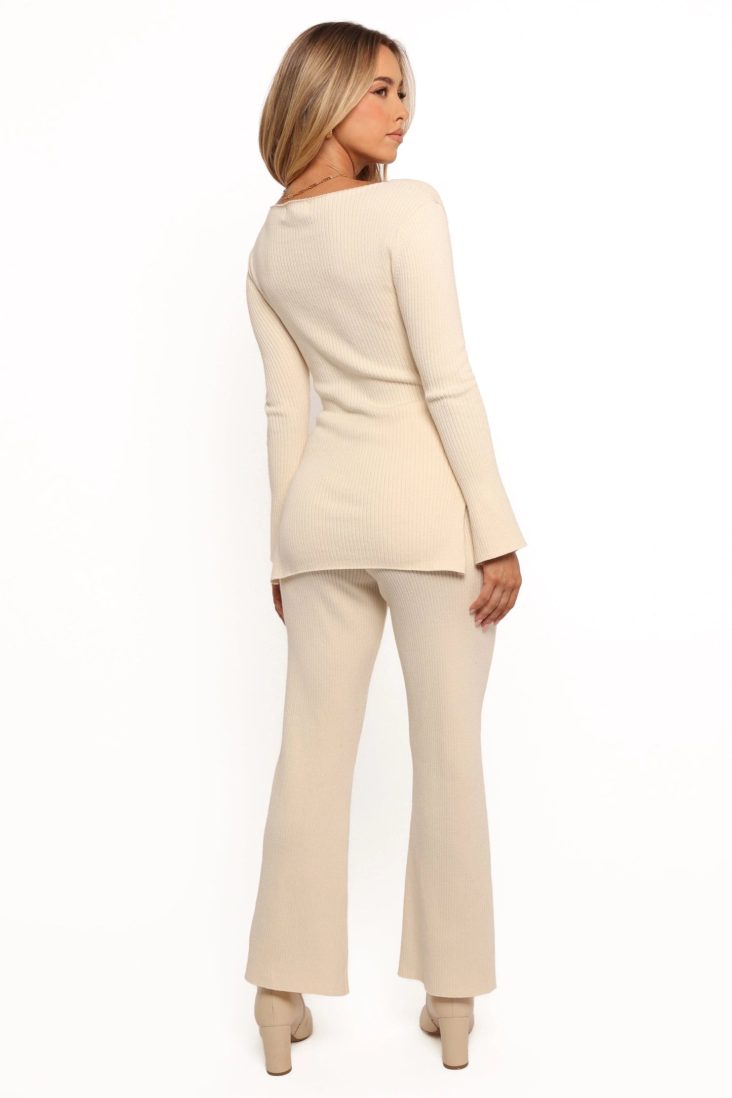 Beeba Ribbed Knit Pants - Cream