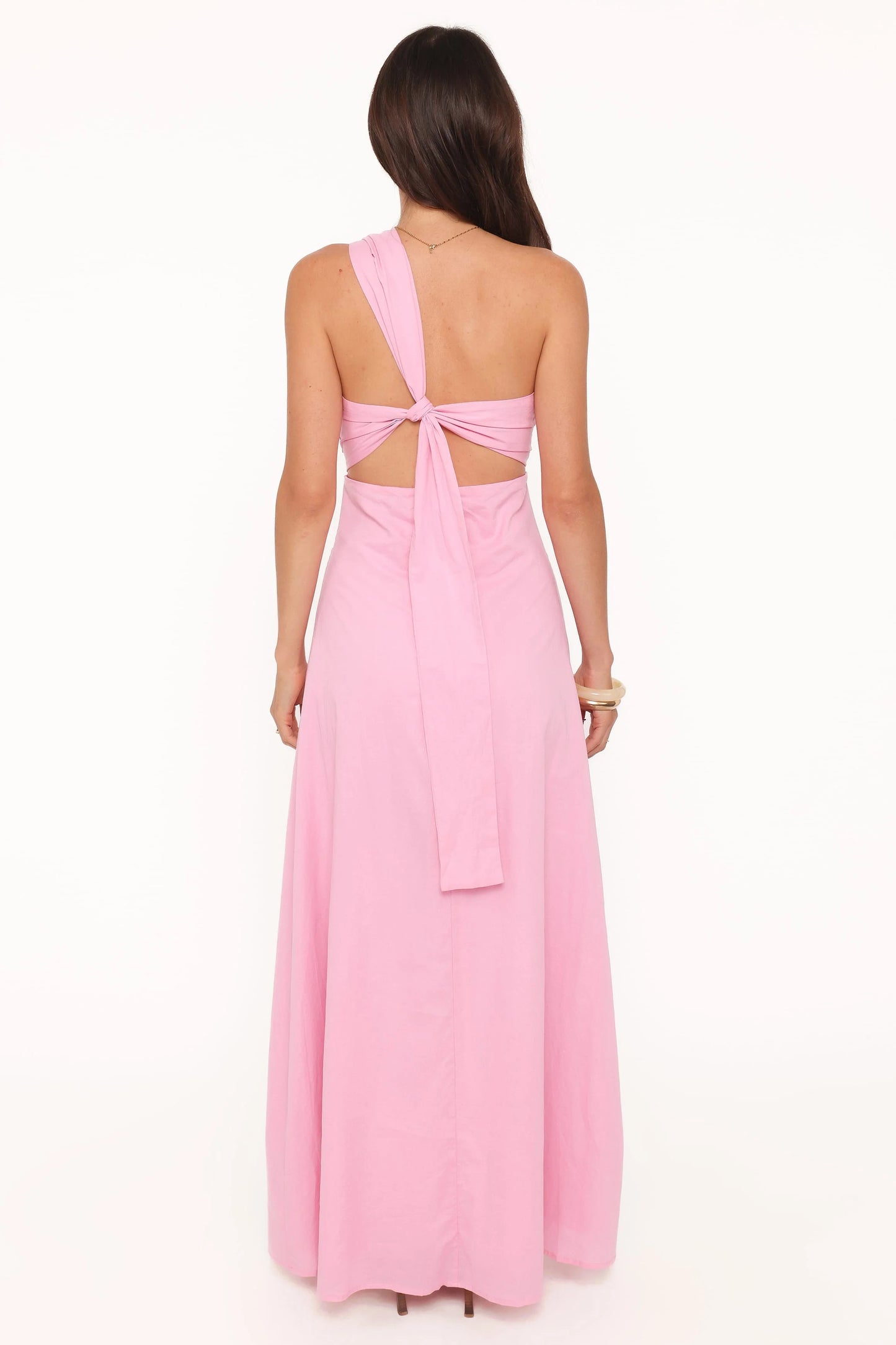 Luna One Shoulder Maxi Dress - Pink