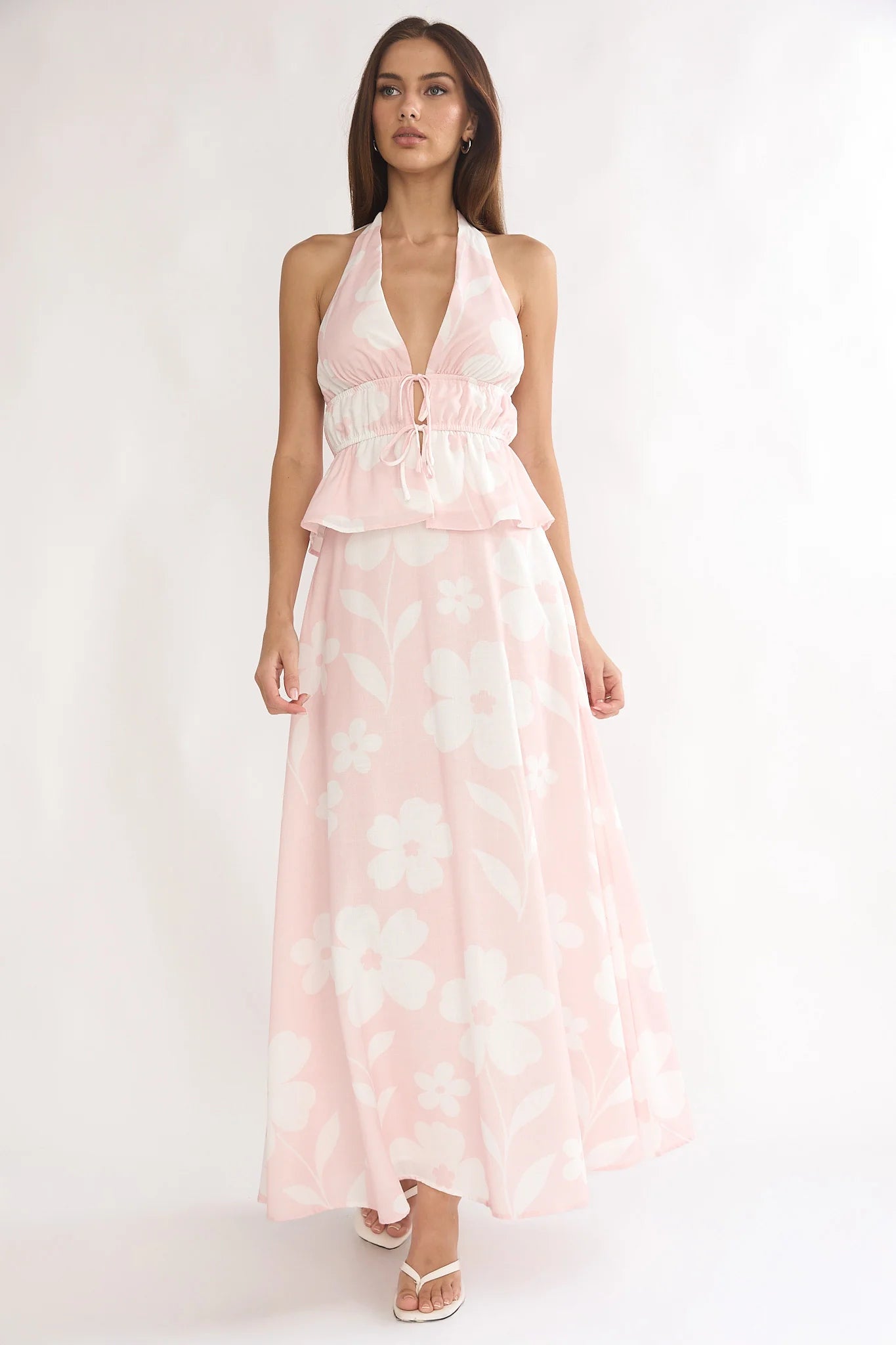 Under The Moons A-Line Maxi Skirt Floral